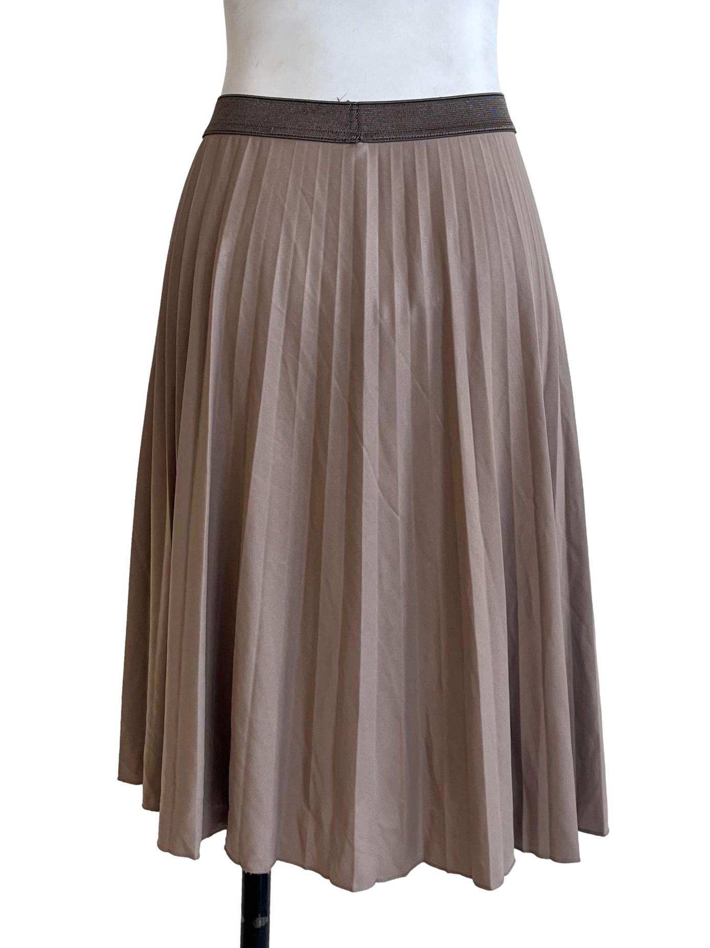 Torilla Brown Pleated A-Line Skirt