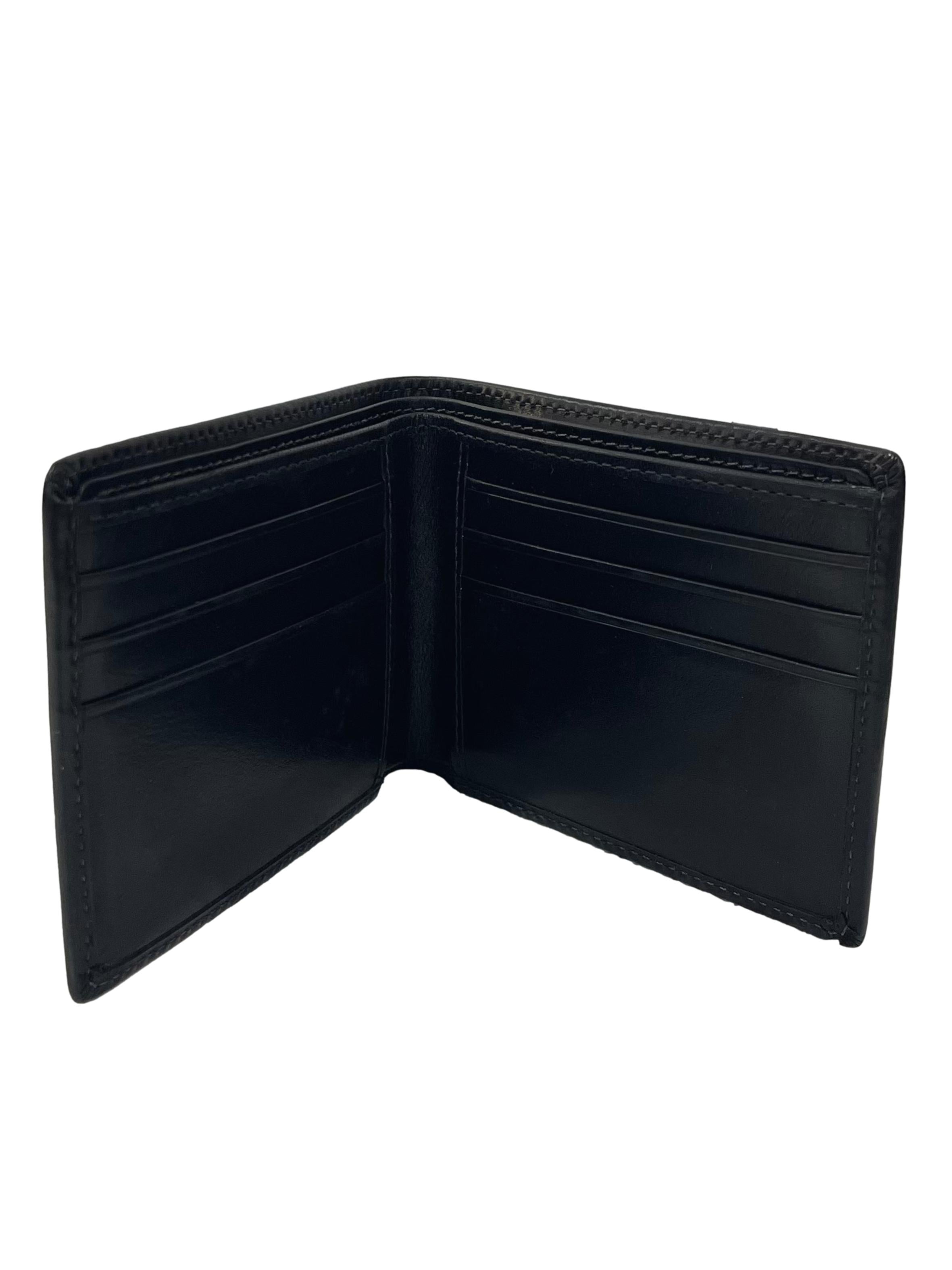 Black Leather Mens Bifold Wallet CSN