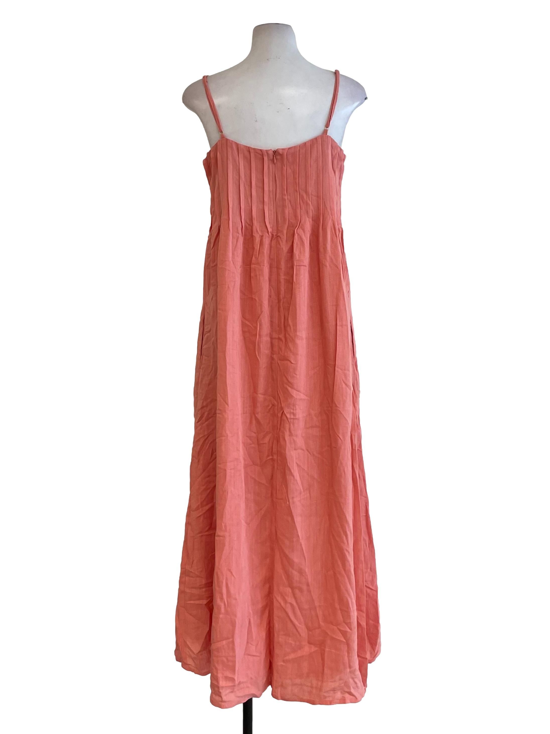 Coral Pleated Jumper Dress