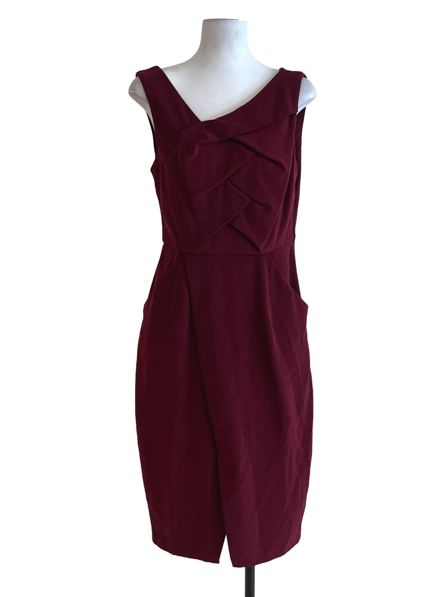 Mulberry Purple Asymmetrical Neckline A-Line Dress