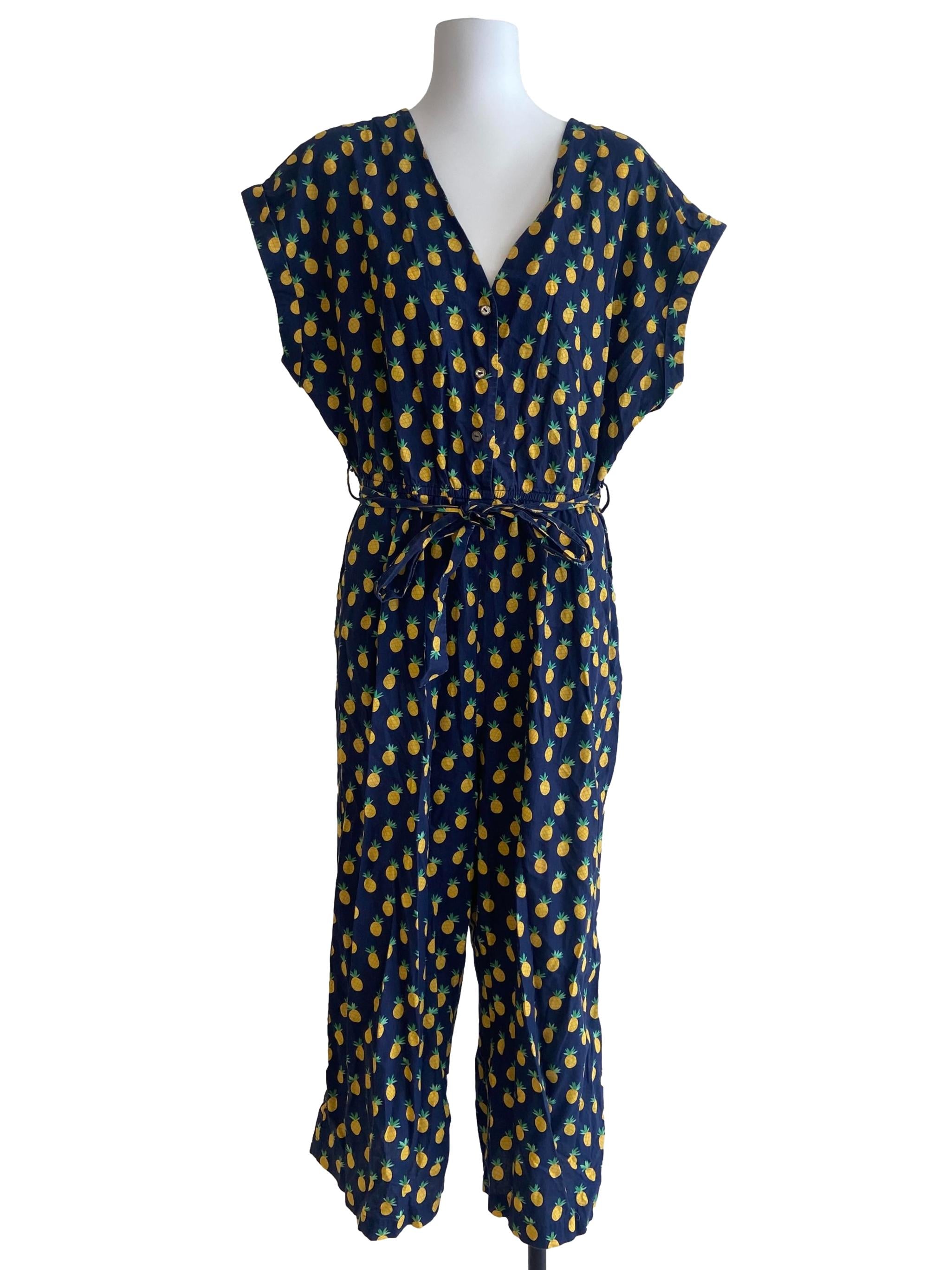 Dark Blue V Neck Jumpsuit