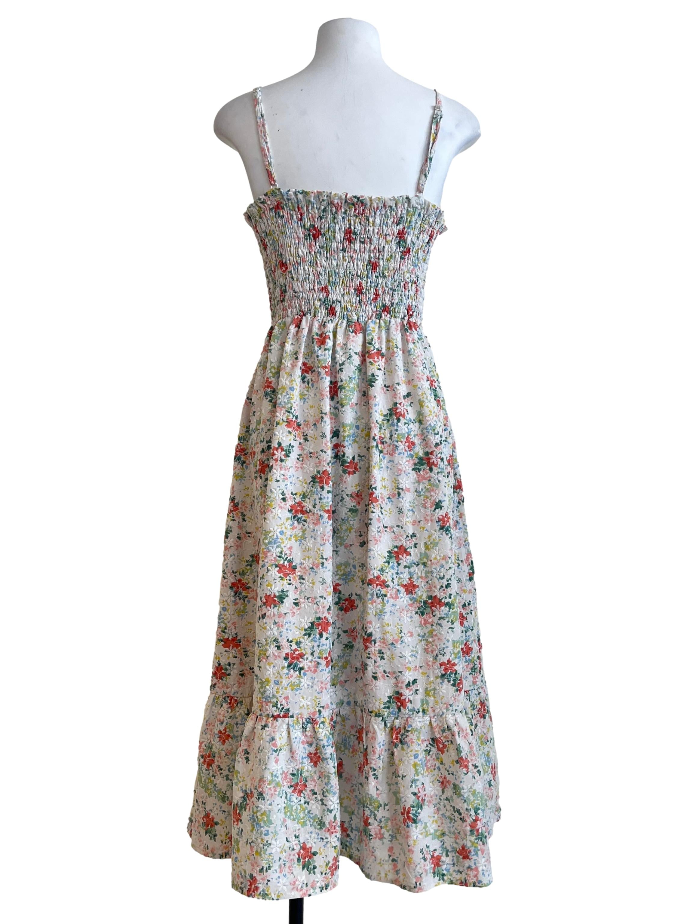 Daisy White Spaghetti Strap A-Line Dress
