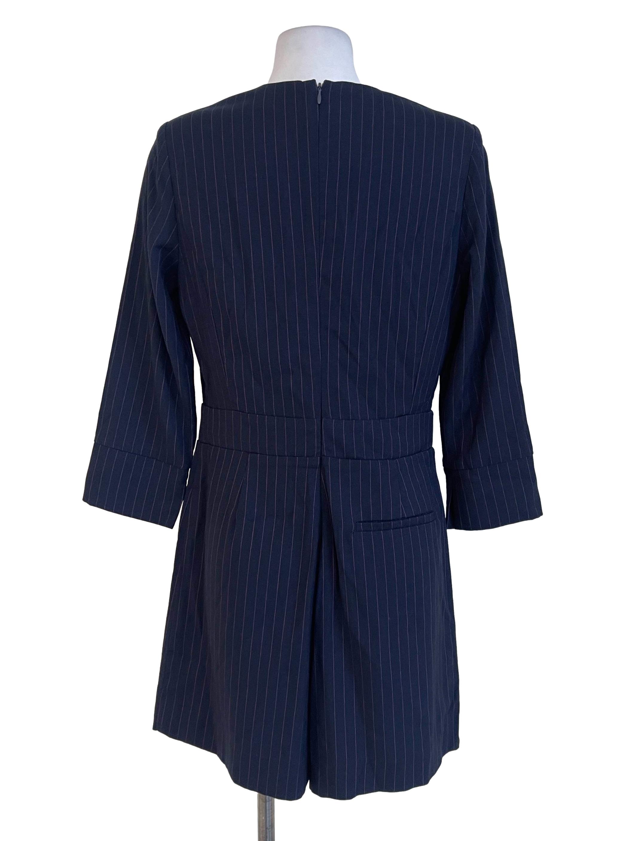 Blue Black Pencil Stripe Rompers