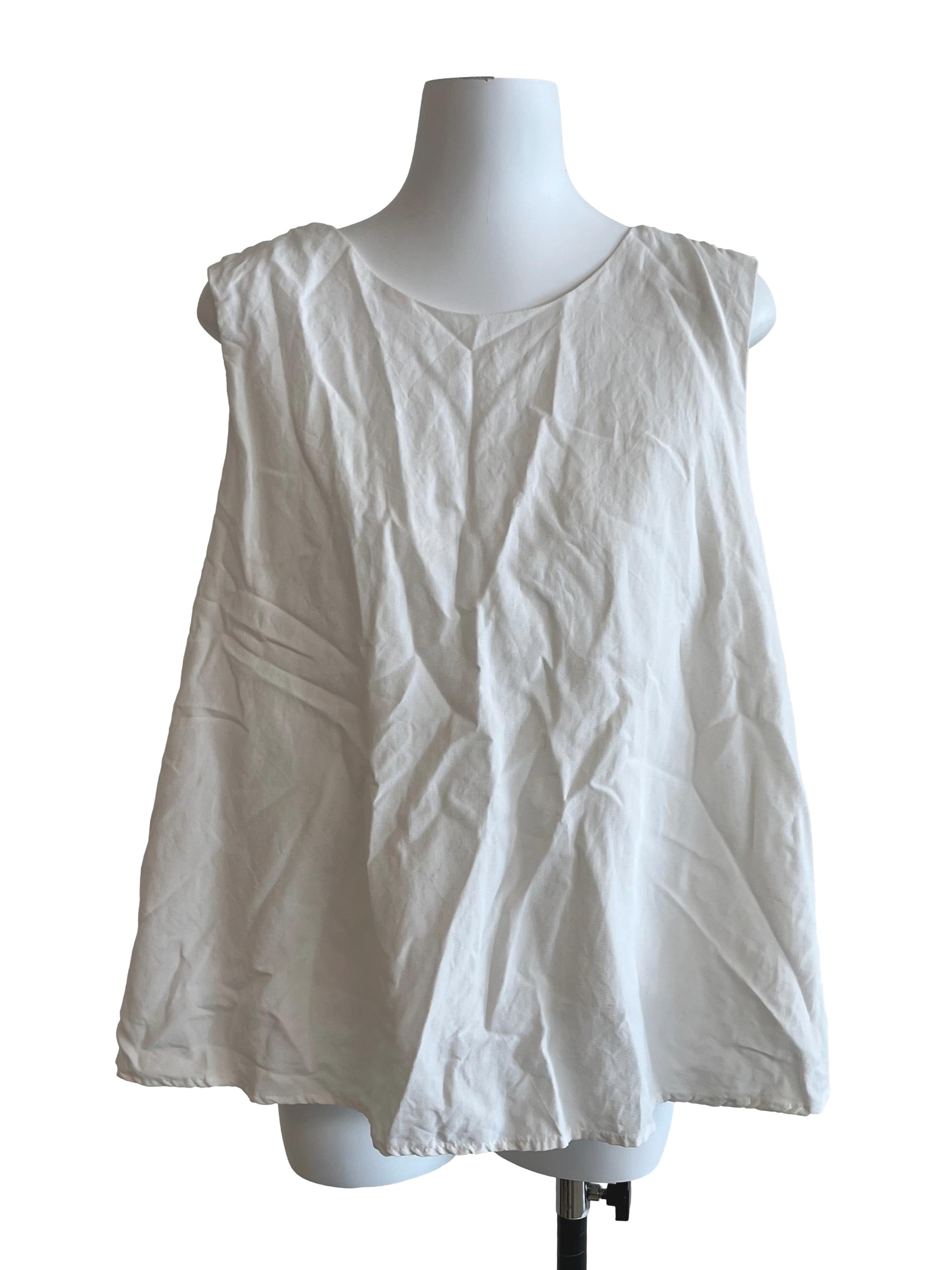 White Twist Back Detail Tank Top