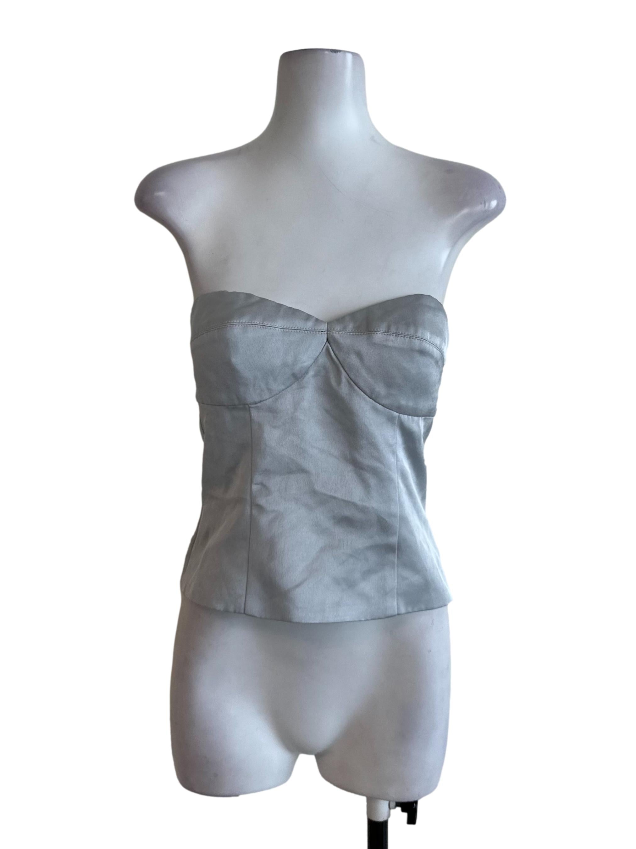 Silver Grey Sweetheart Tube Top
