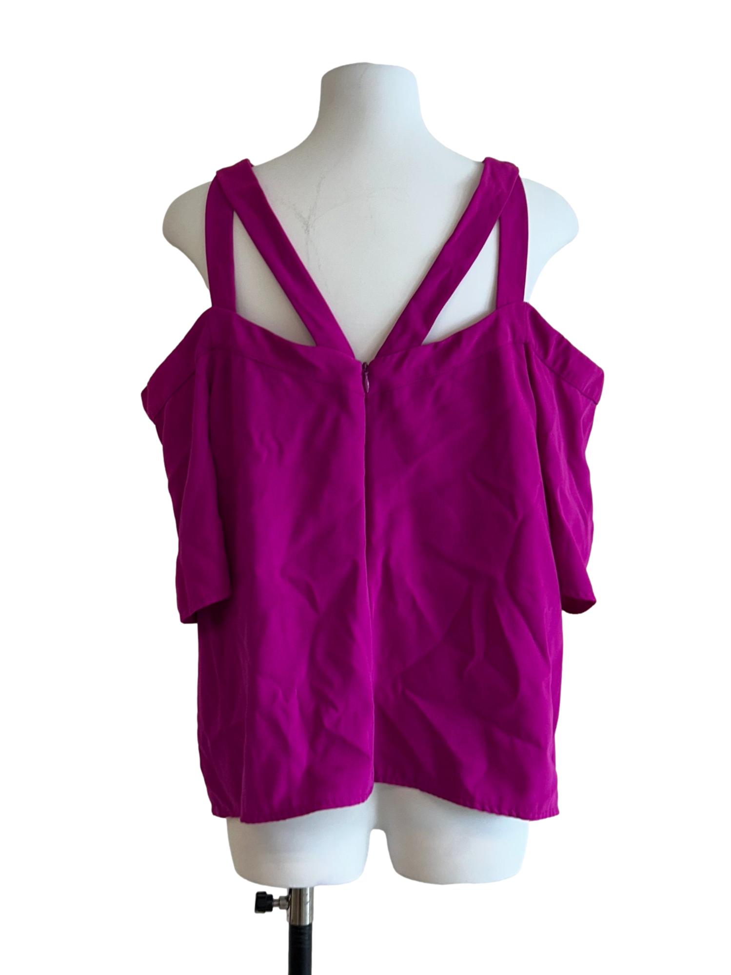 Magenta Purple Cut Out Blouse