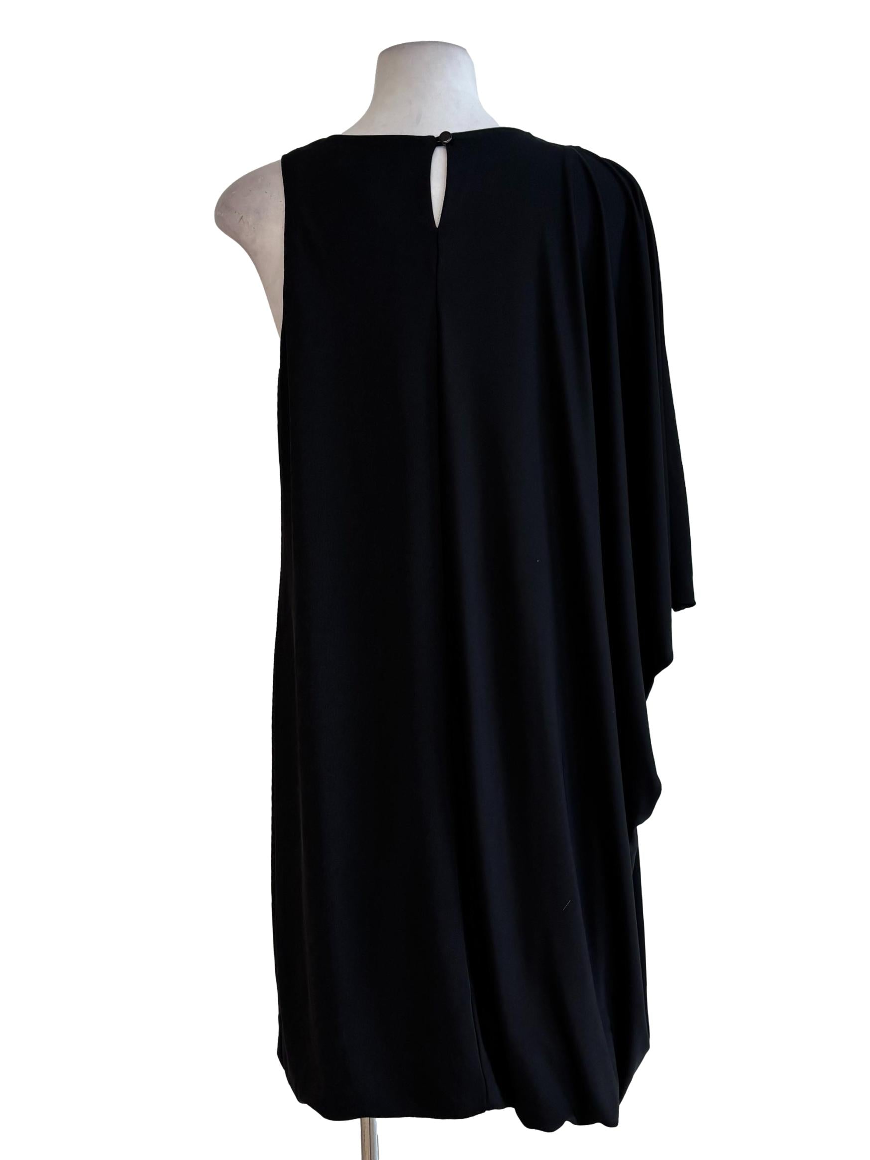 Carbon Black One Shoulder Dress