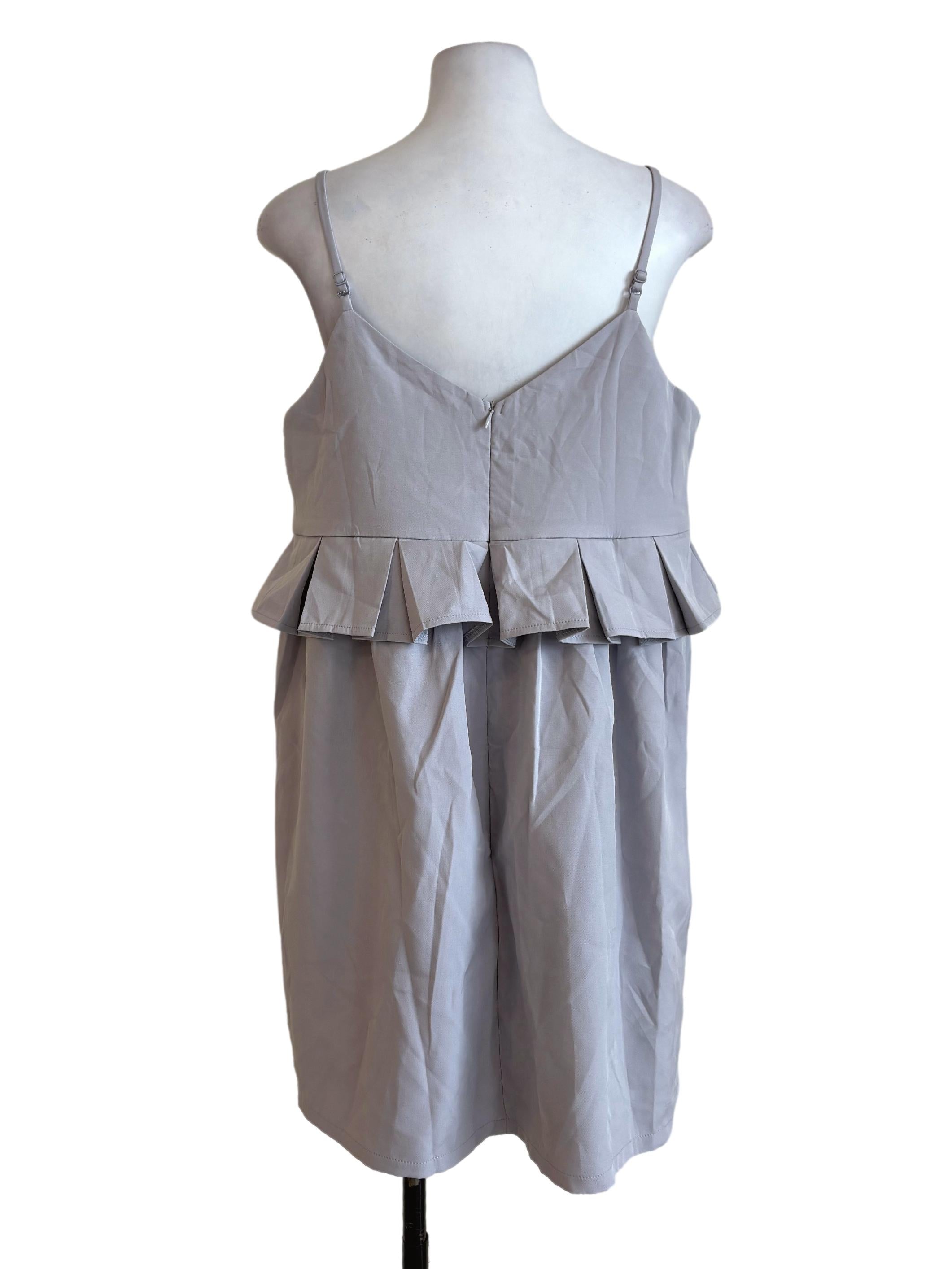 Heather Purple Peplum Rompers