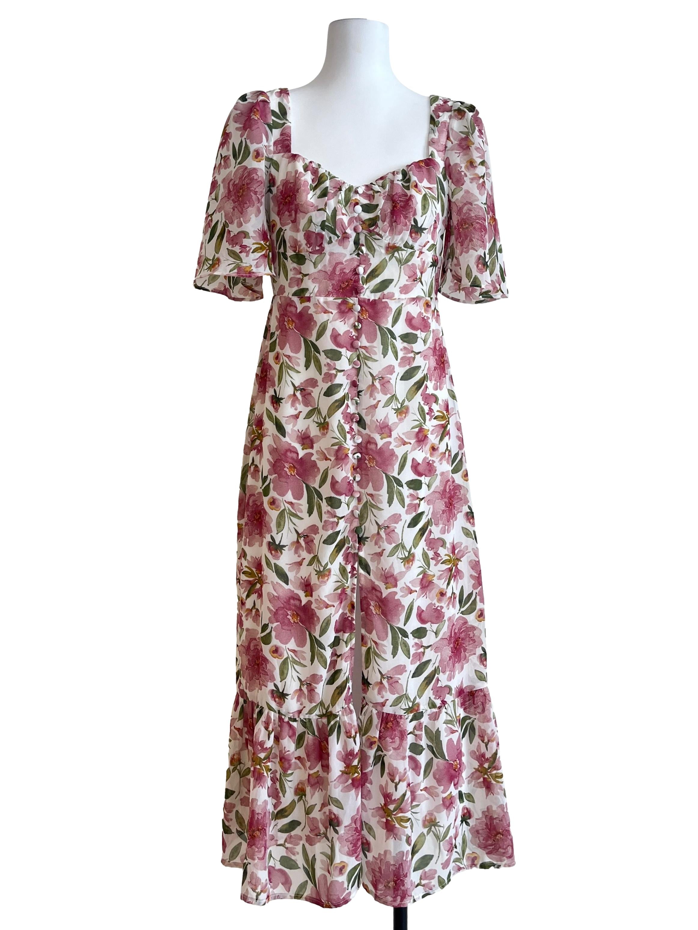 Magenta Pink Sweetheart A-Line Dress