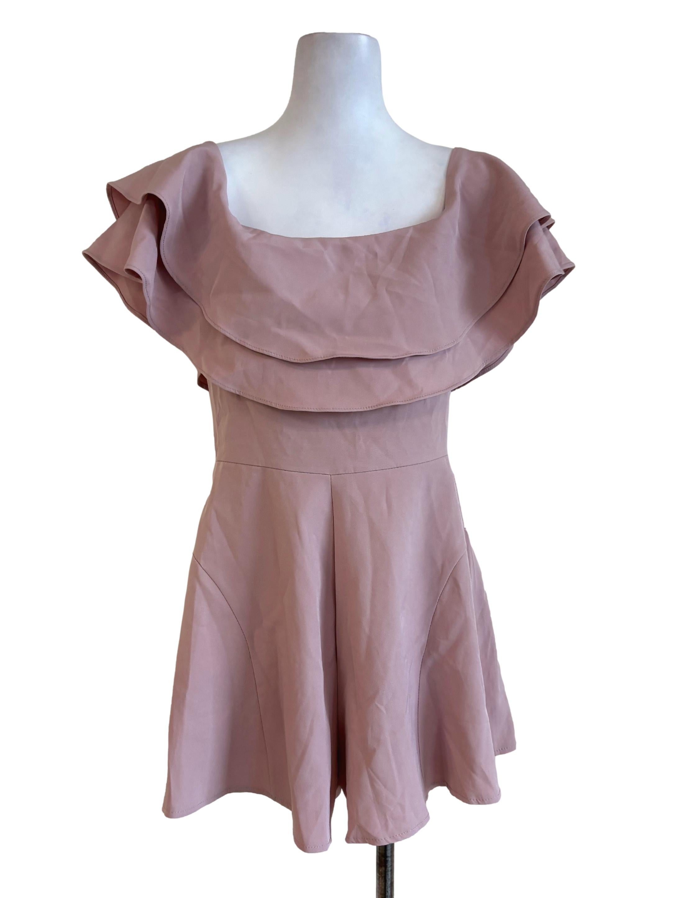 Flamingo Pink Ruffle Romper