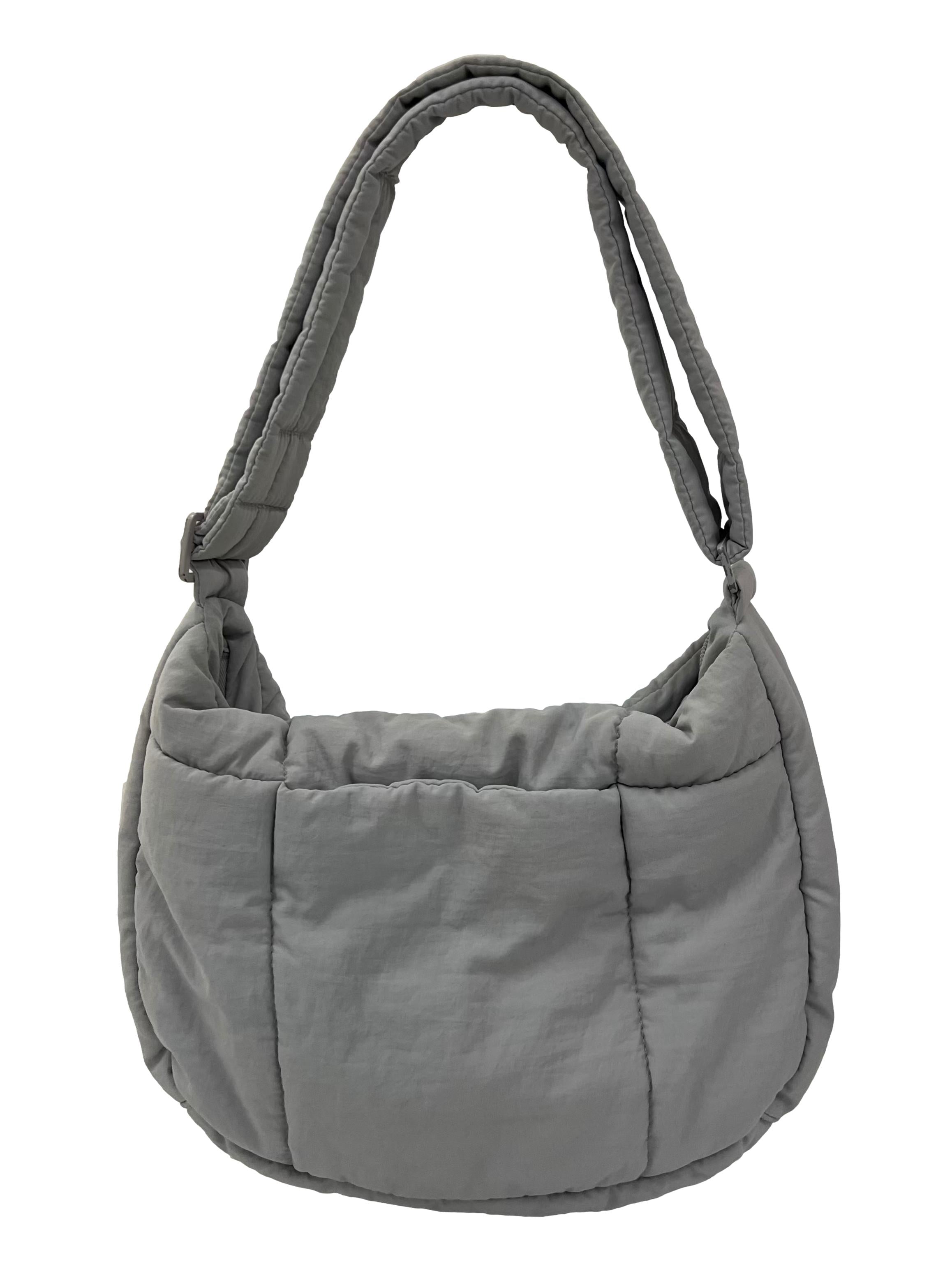 Grey Canvas Puffer Swing Handbag CSN
