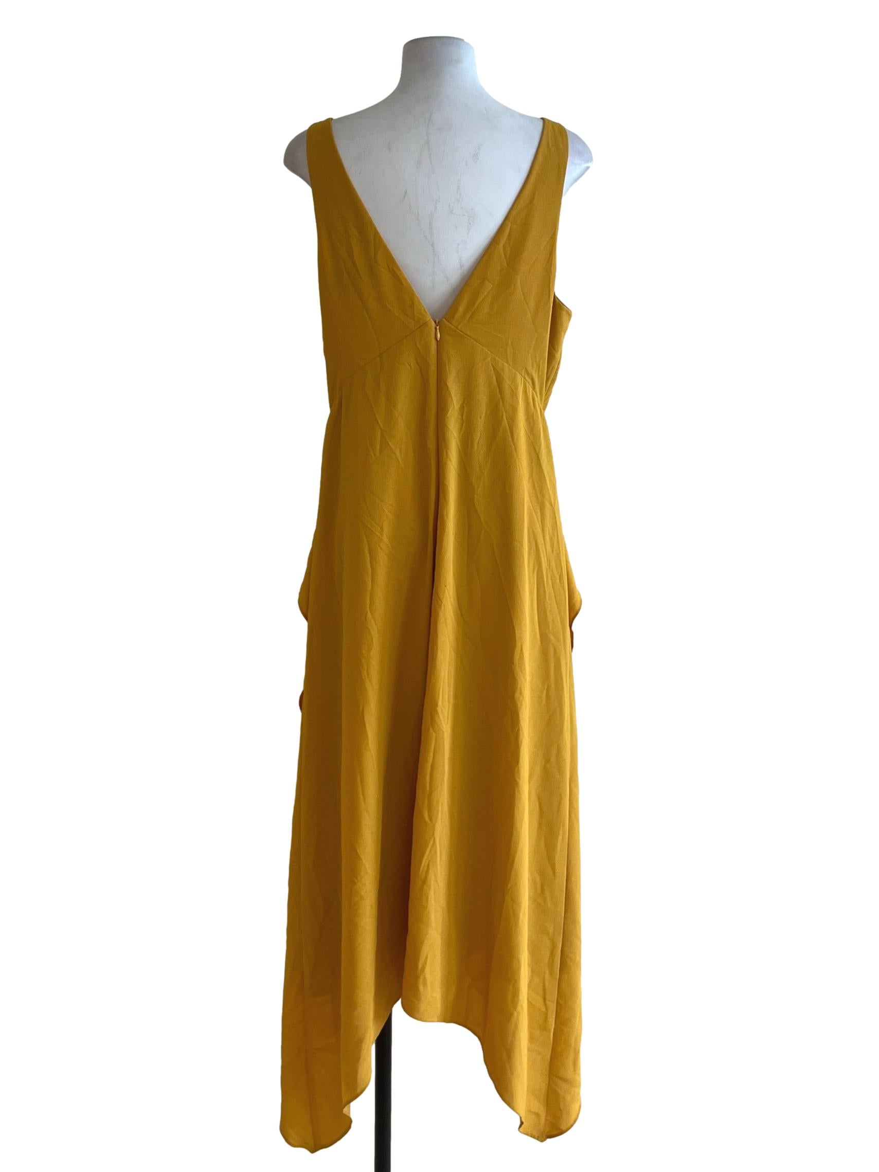 Canary Yellow V-Neckline Babydoll Dress