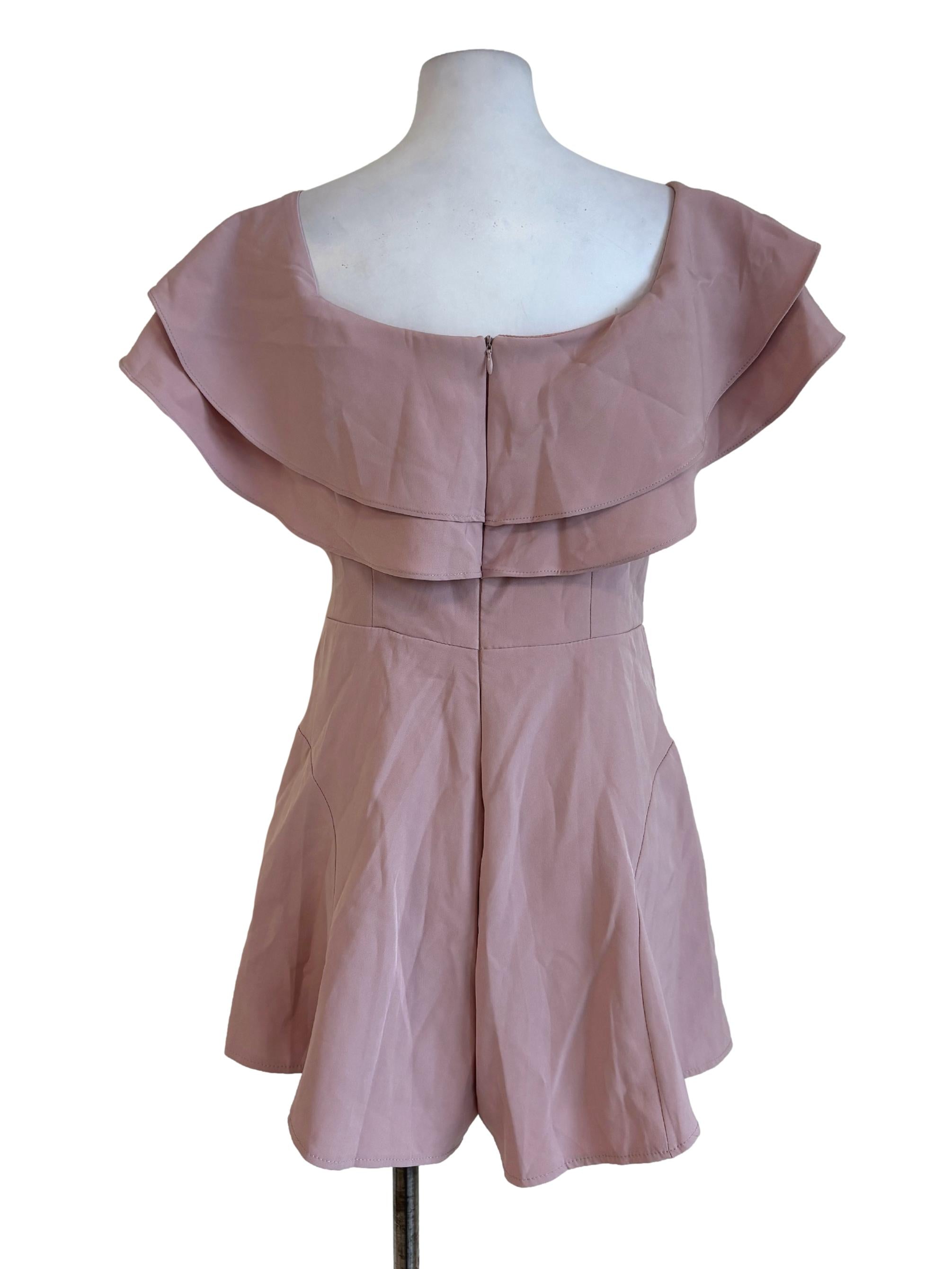Flamingo Pink Ruffle Romper