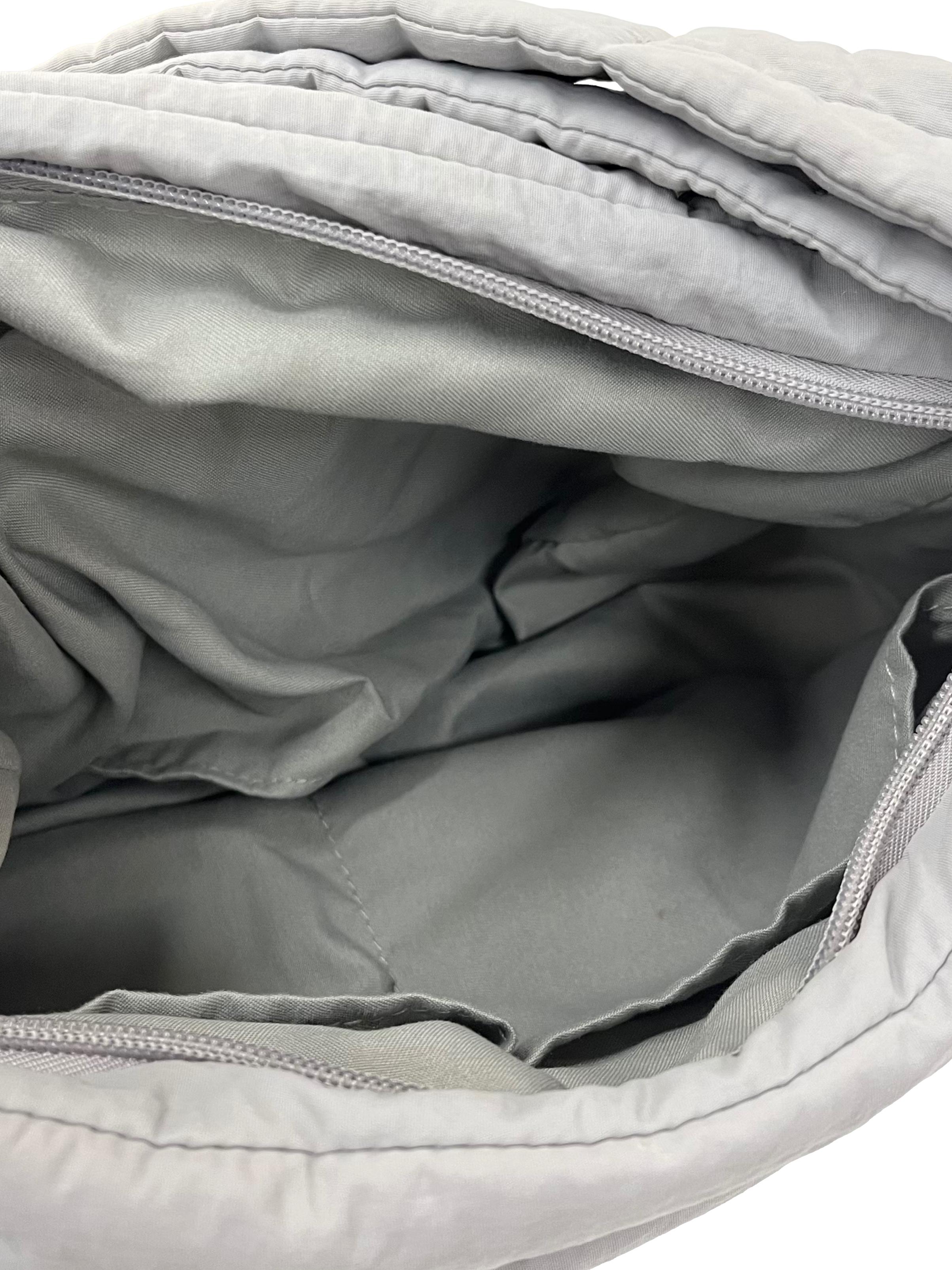 Grey Canvas Puffer Swing Handbag CSN