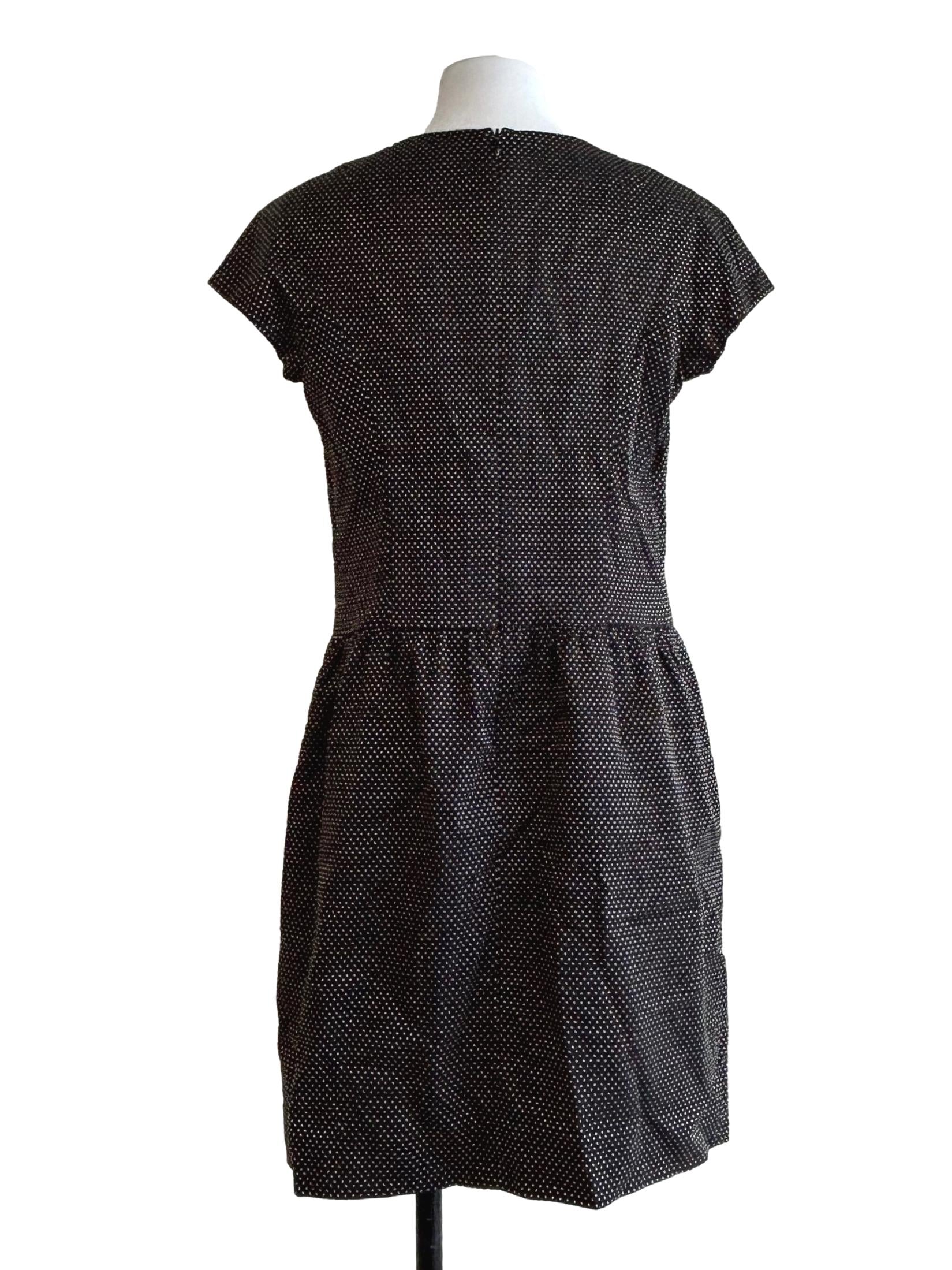Onyx Black Polka Dot Sheath Dress