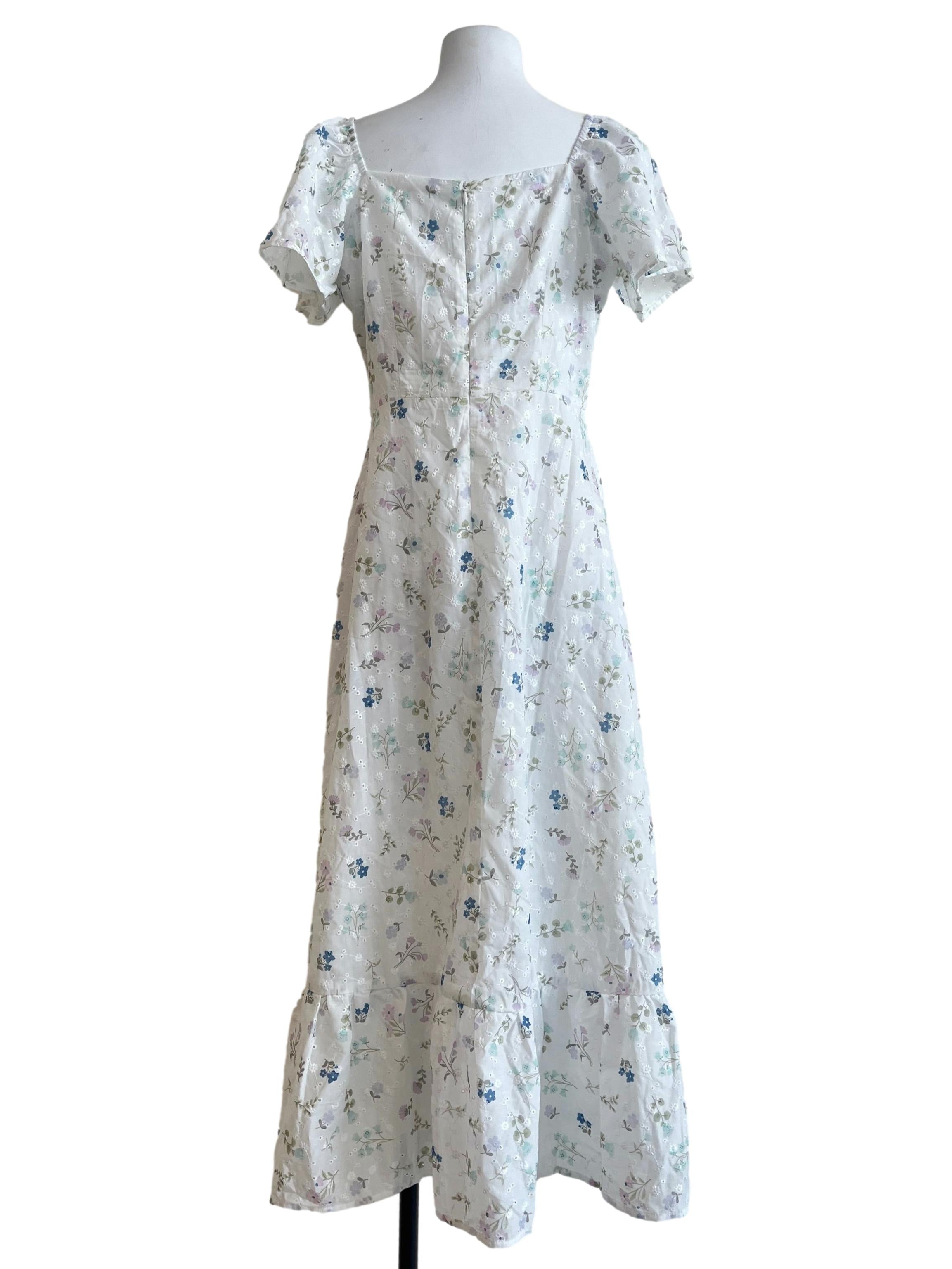 Daisy White Straight Across Empire Dress