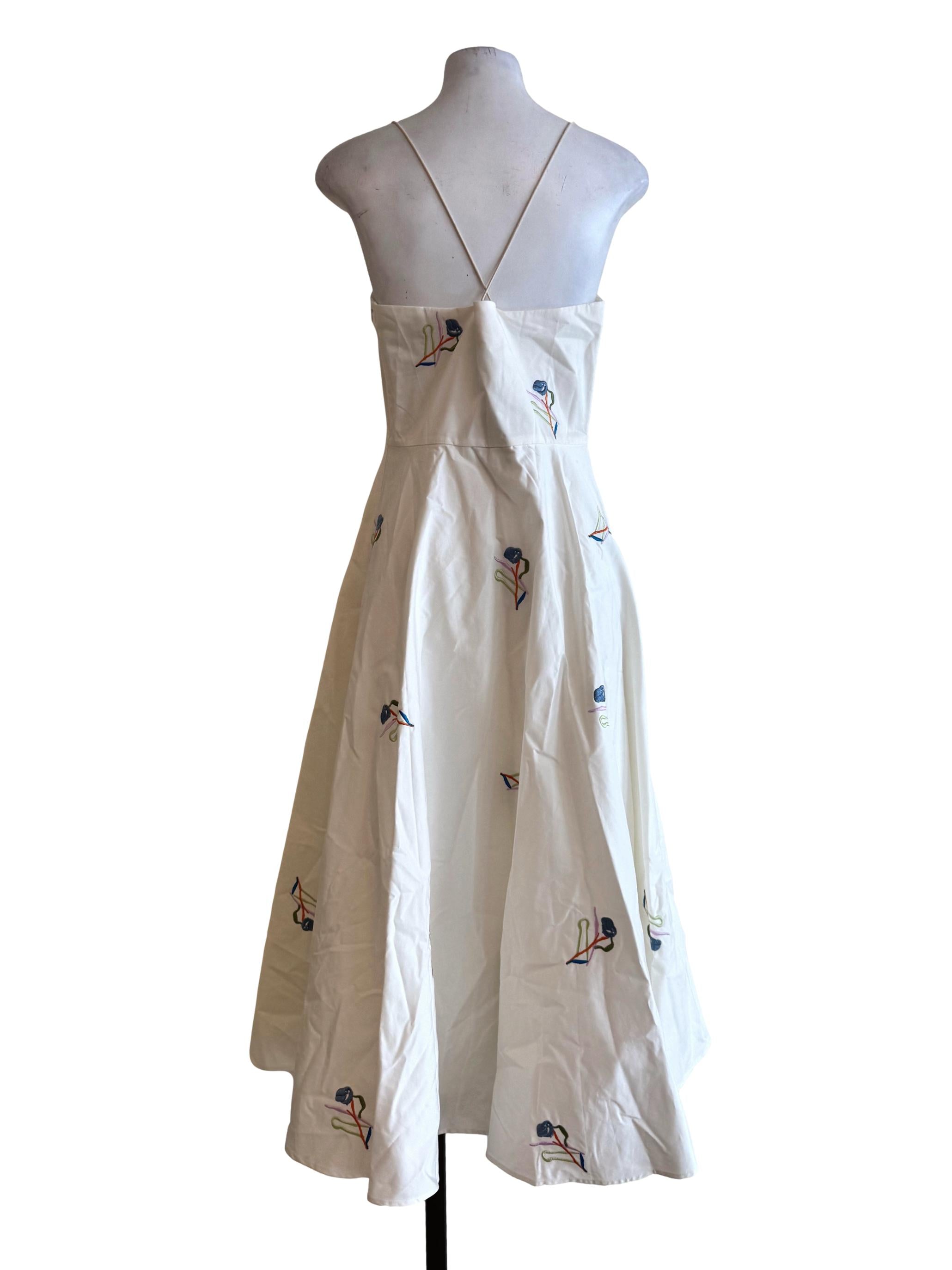 Liberty Cotton Embroidered Cross-Back Dress OSN