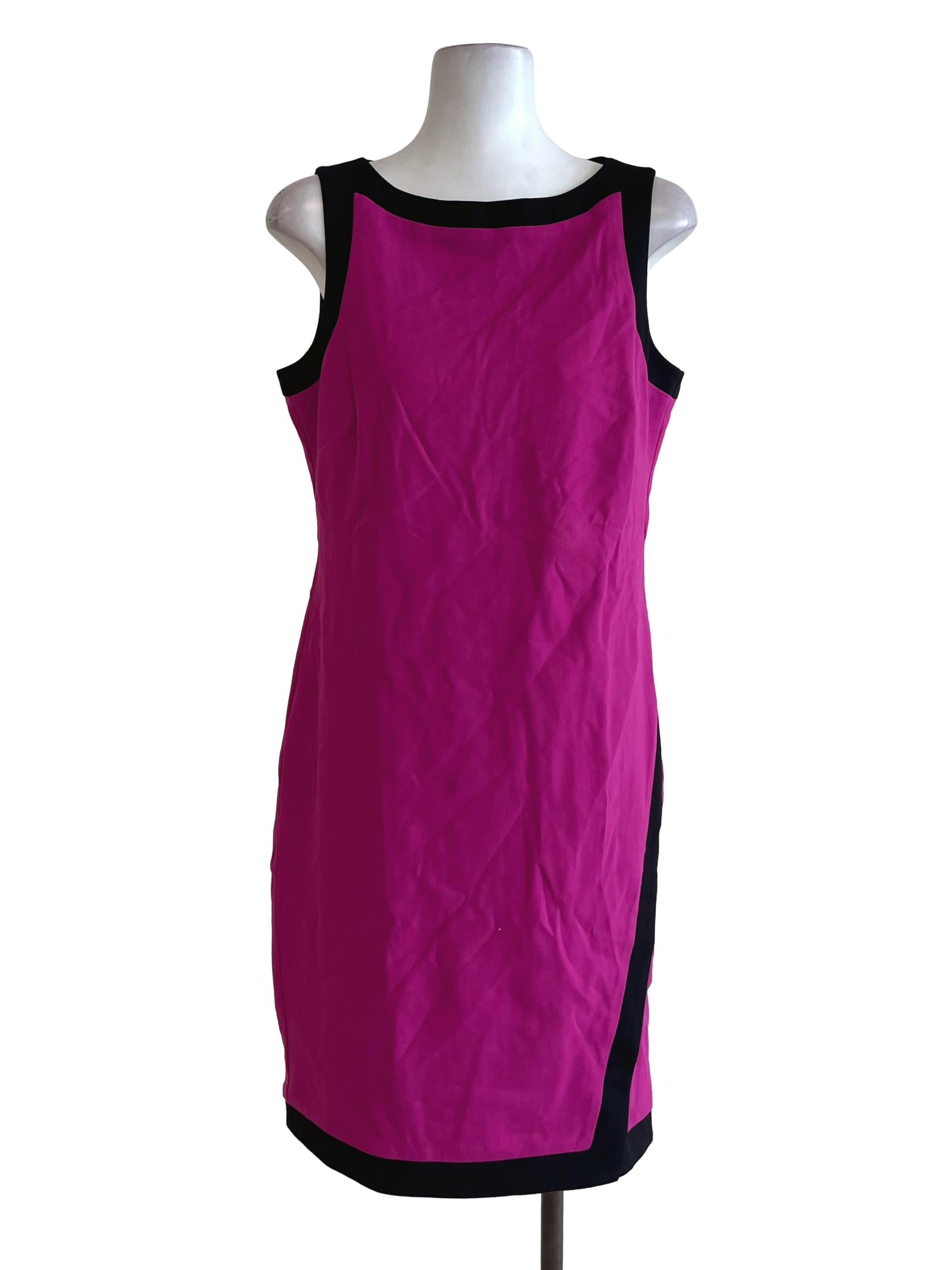 Magenta Pink Black Outline Tunic Dress