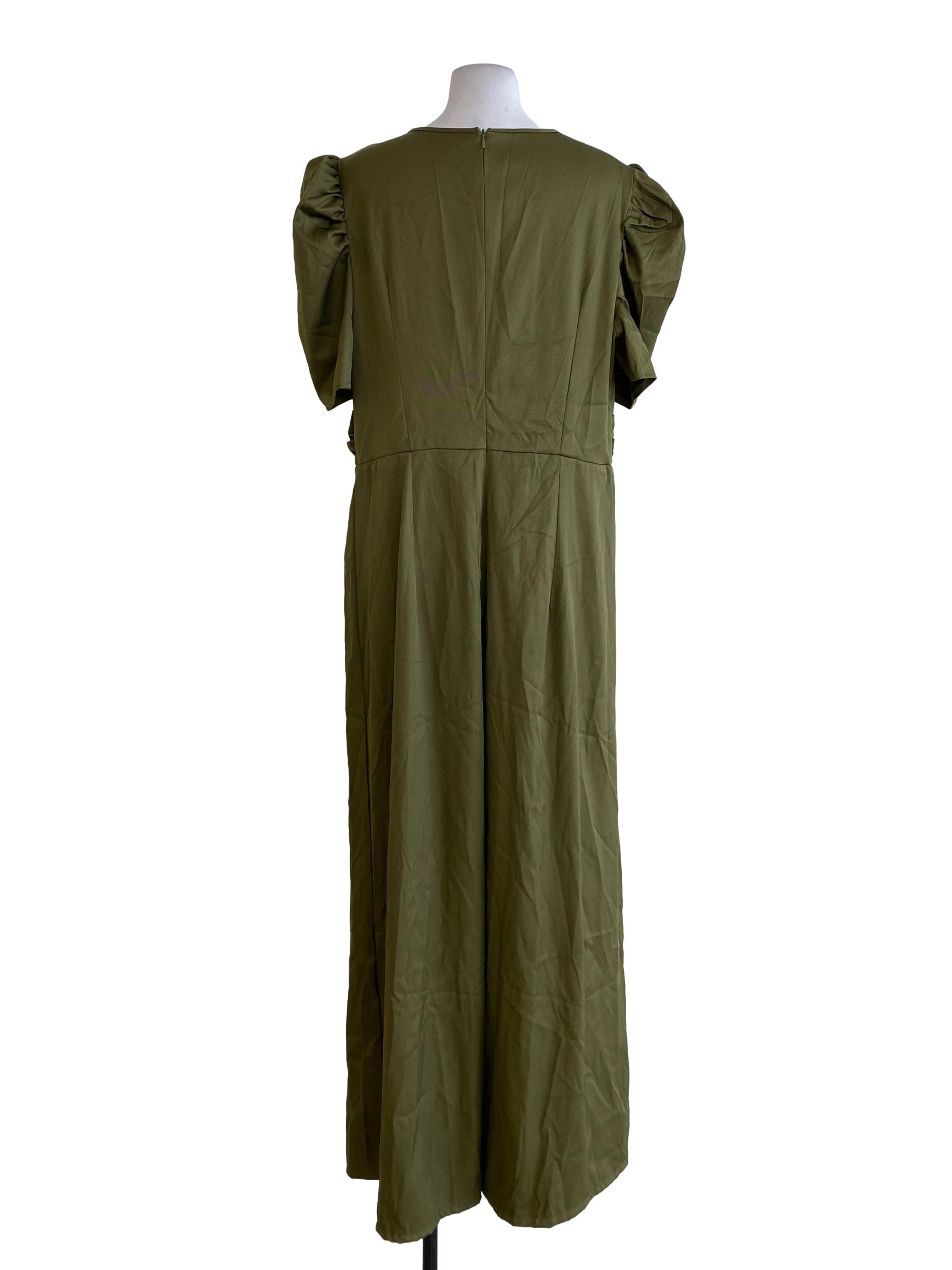 Army Green V Neck Jumpsuits