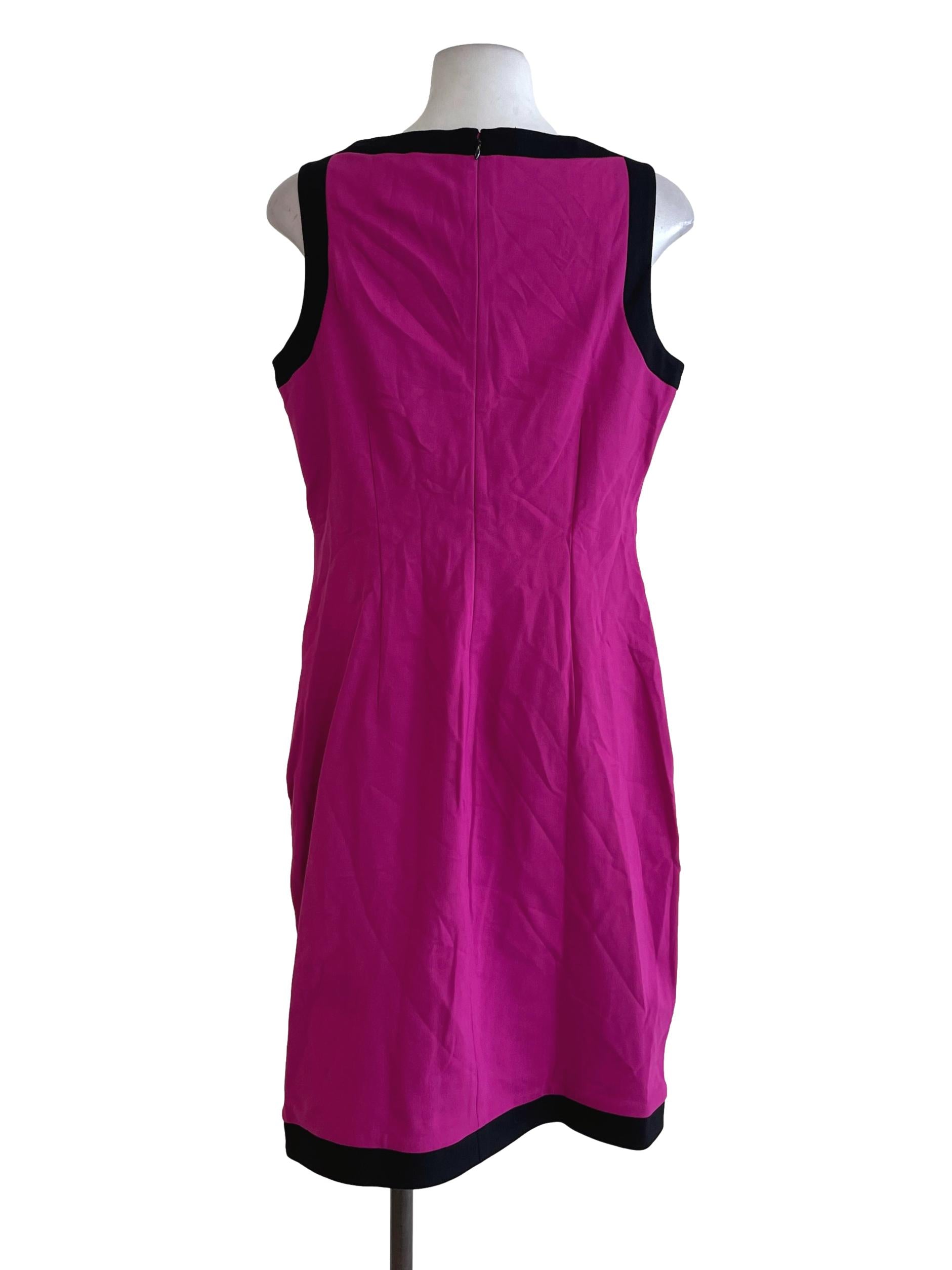 Magenta Pink Black Outline Tunic Dress