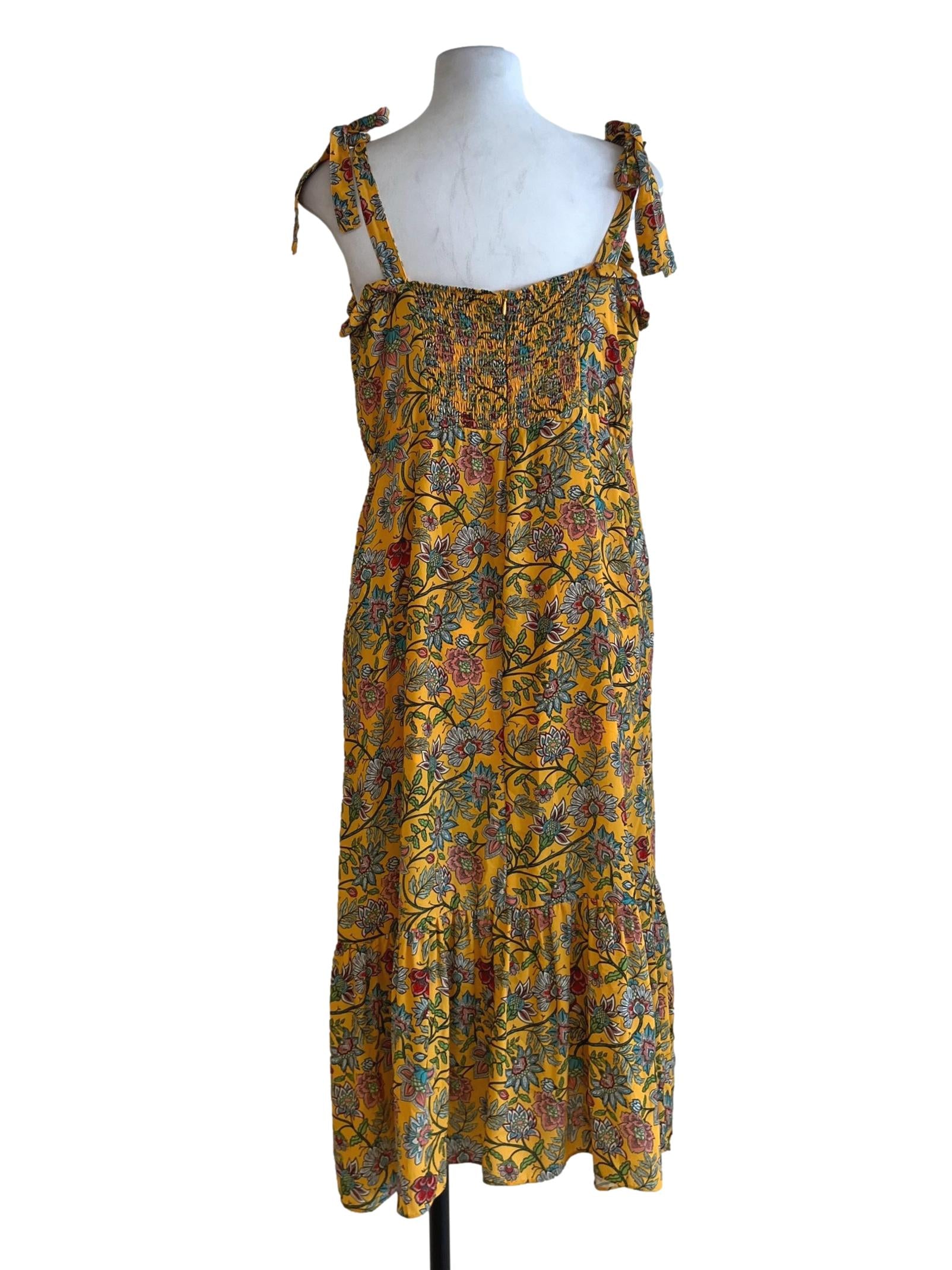 Fire Yellow Floral A-Line Dress