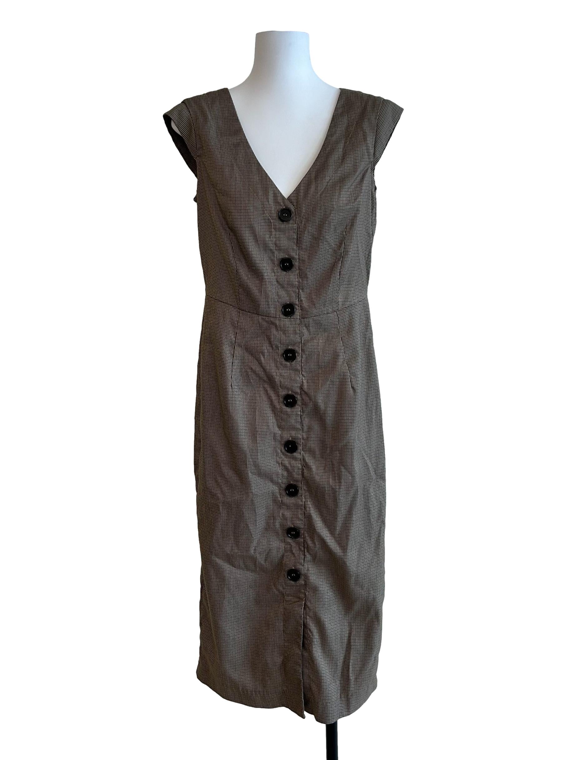 Peanut Brown Gingham Dress