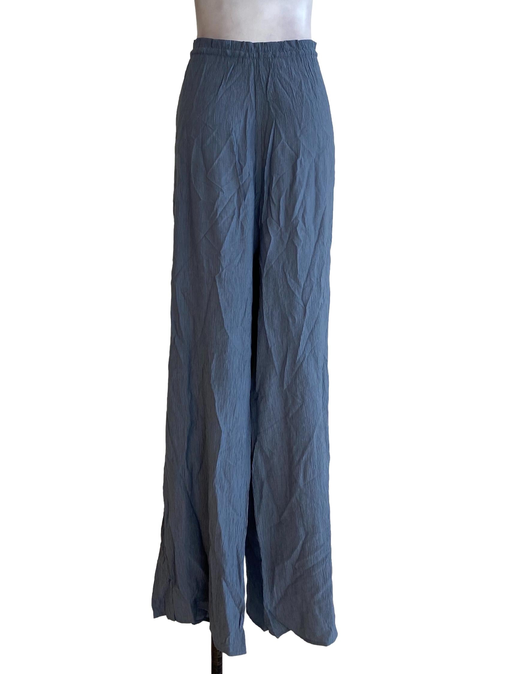 Dusty Blue Textured Pants