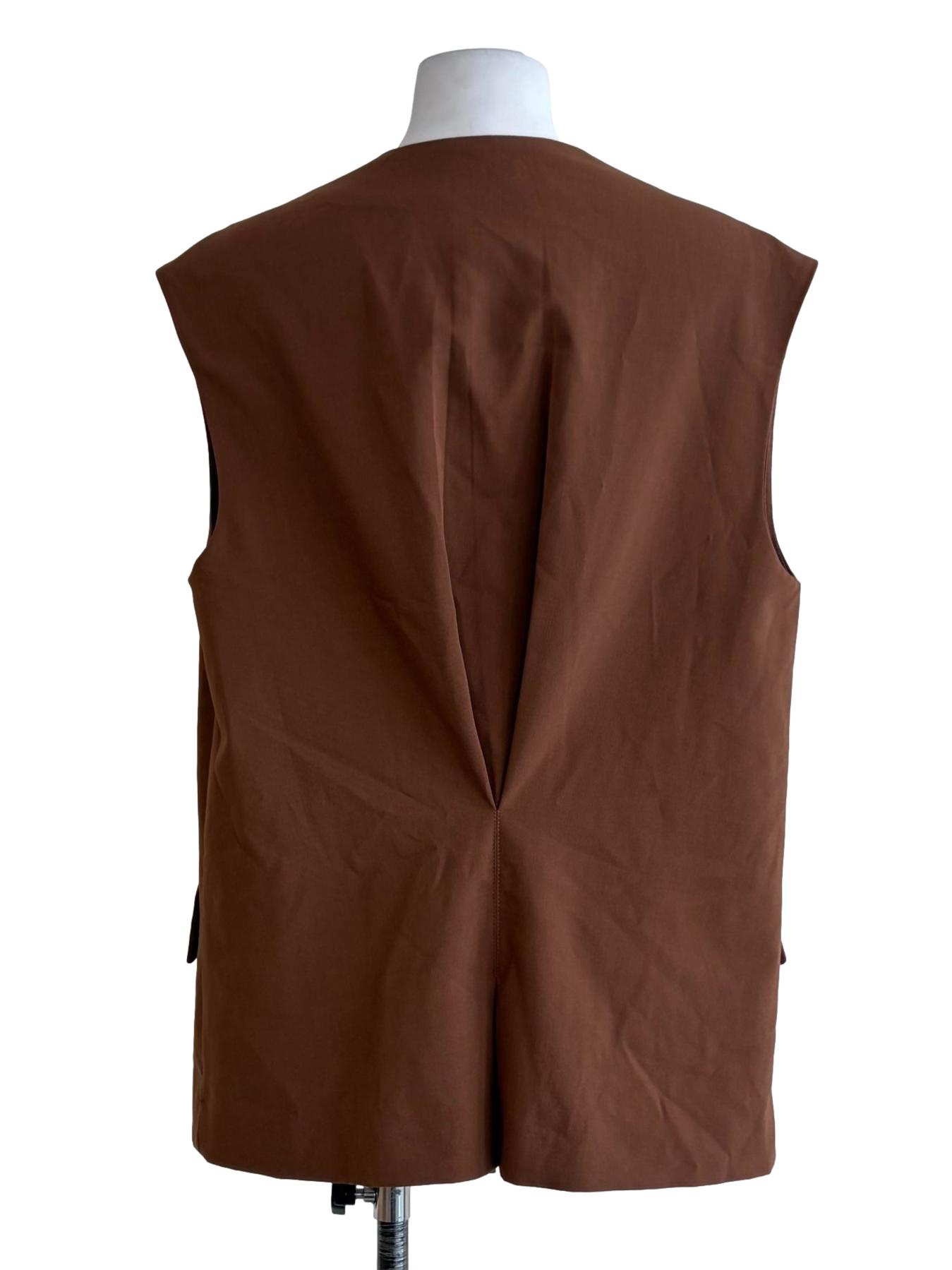 Peanut Brown Sleeveless Blazer