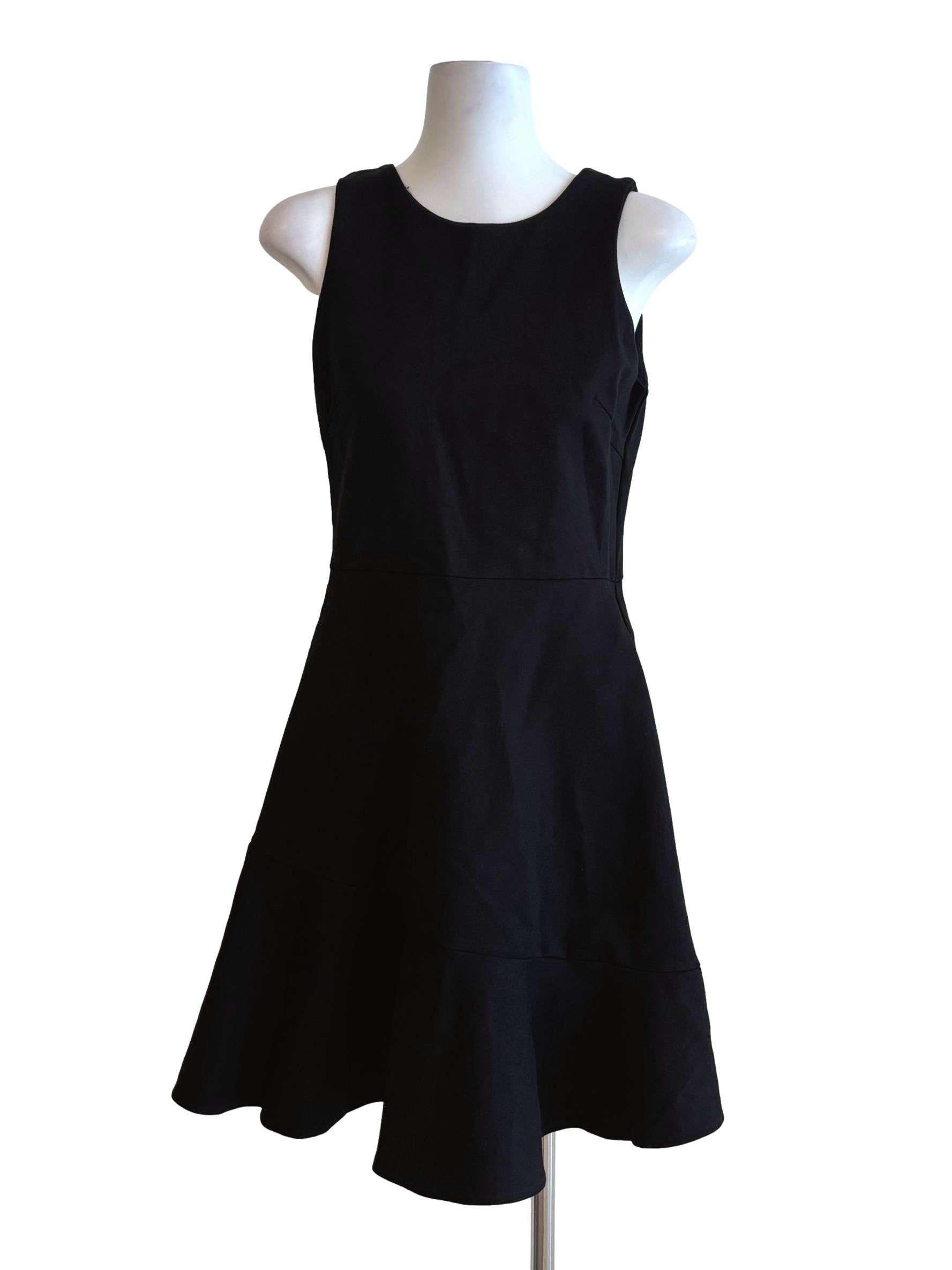 Soft Black Cotton Sleeveless A-Line Dress