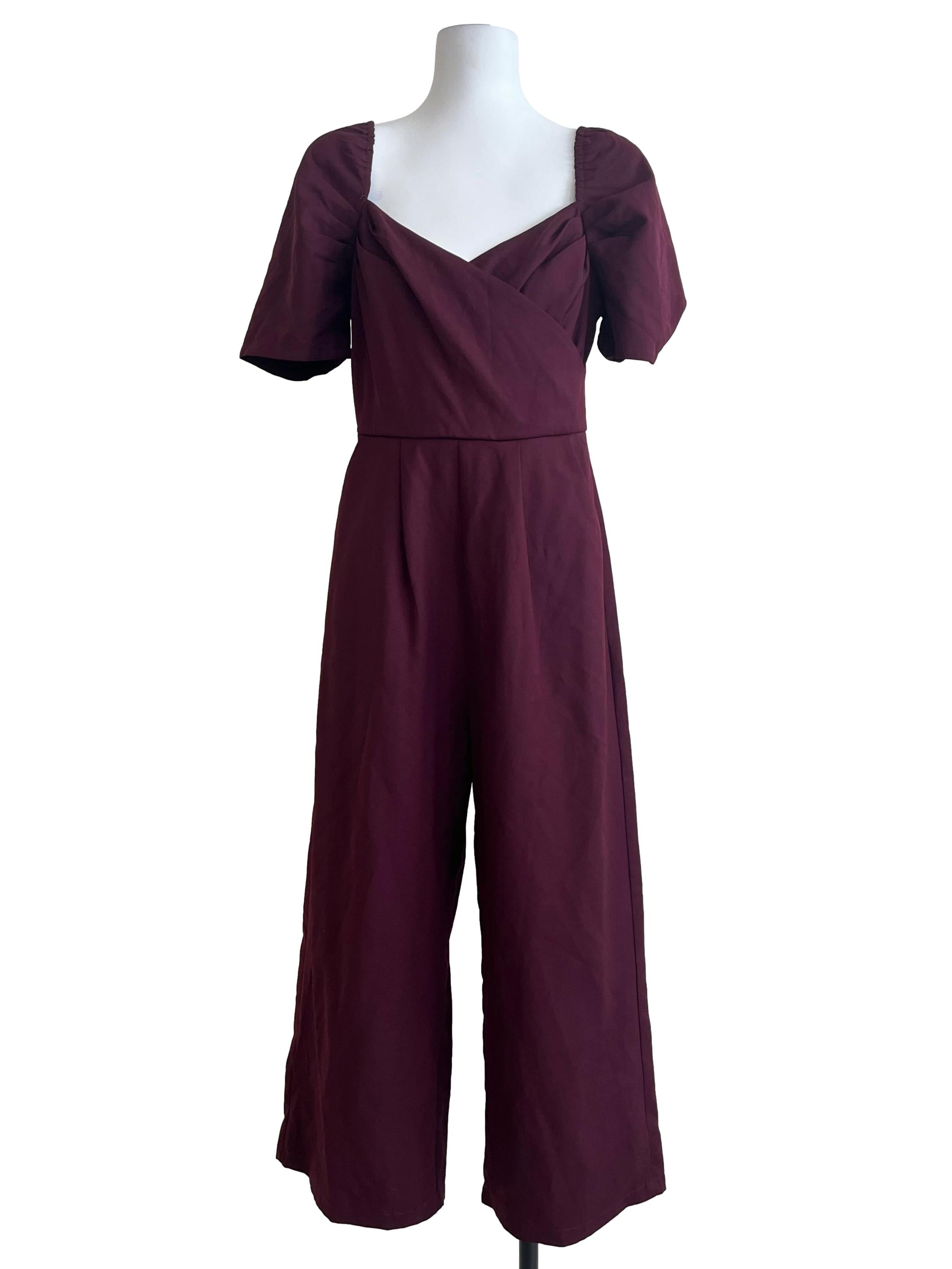 Brick Red Wrap Jumpsuit