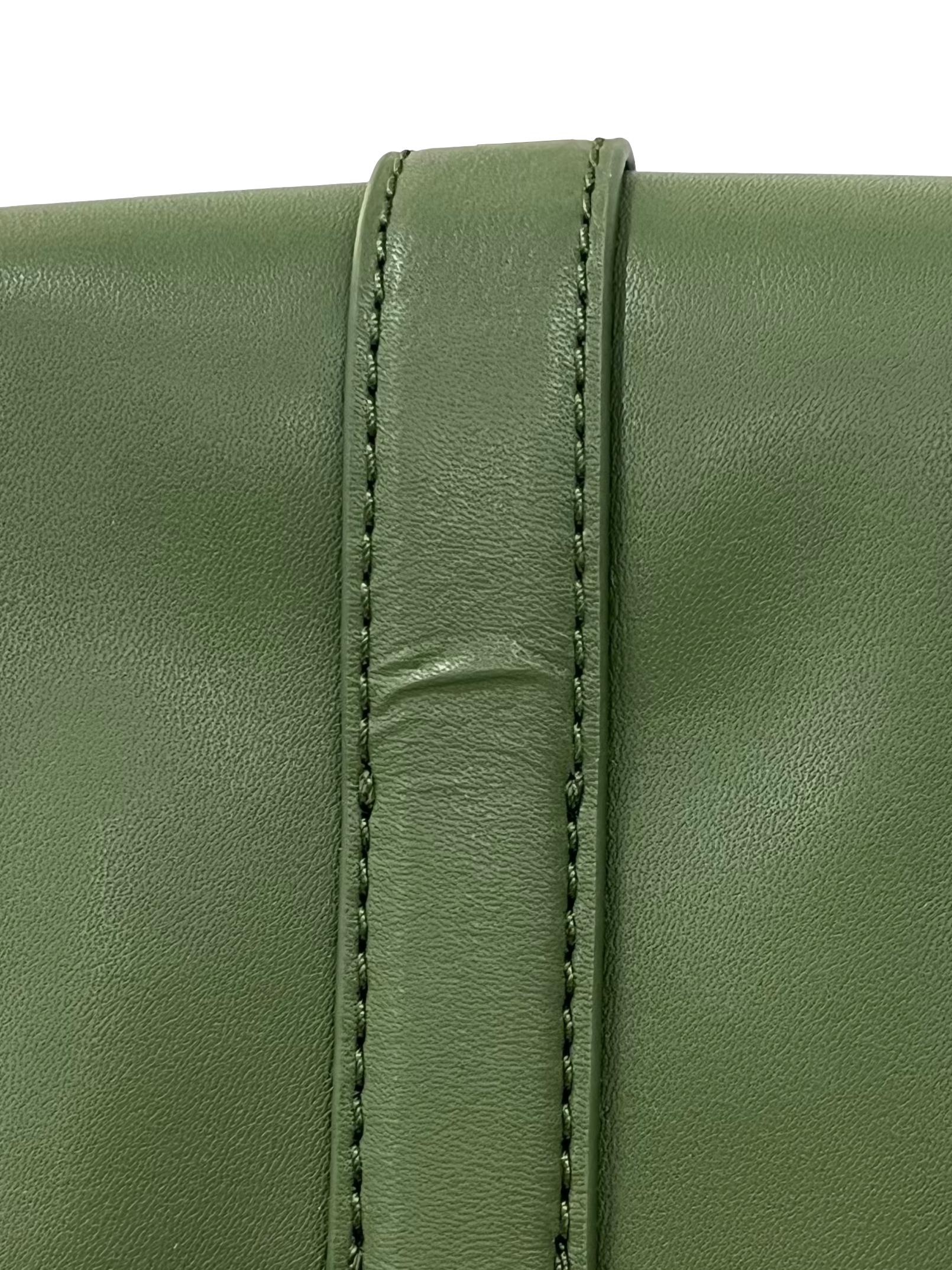 Green Leather Flora Belted Saddle Bag CSN