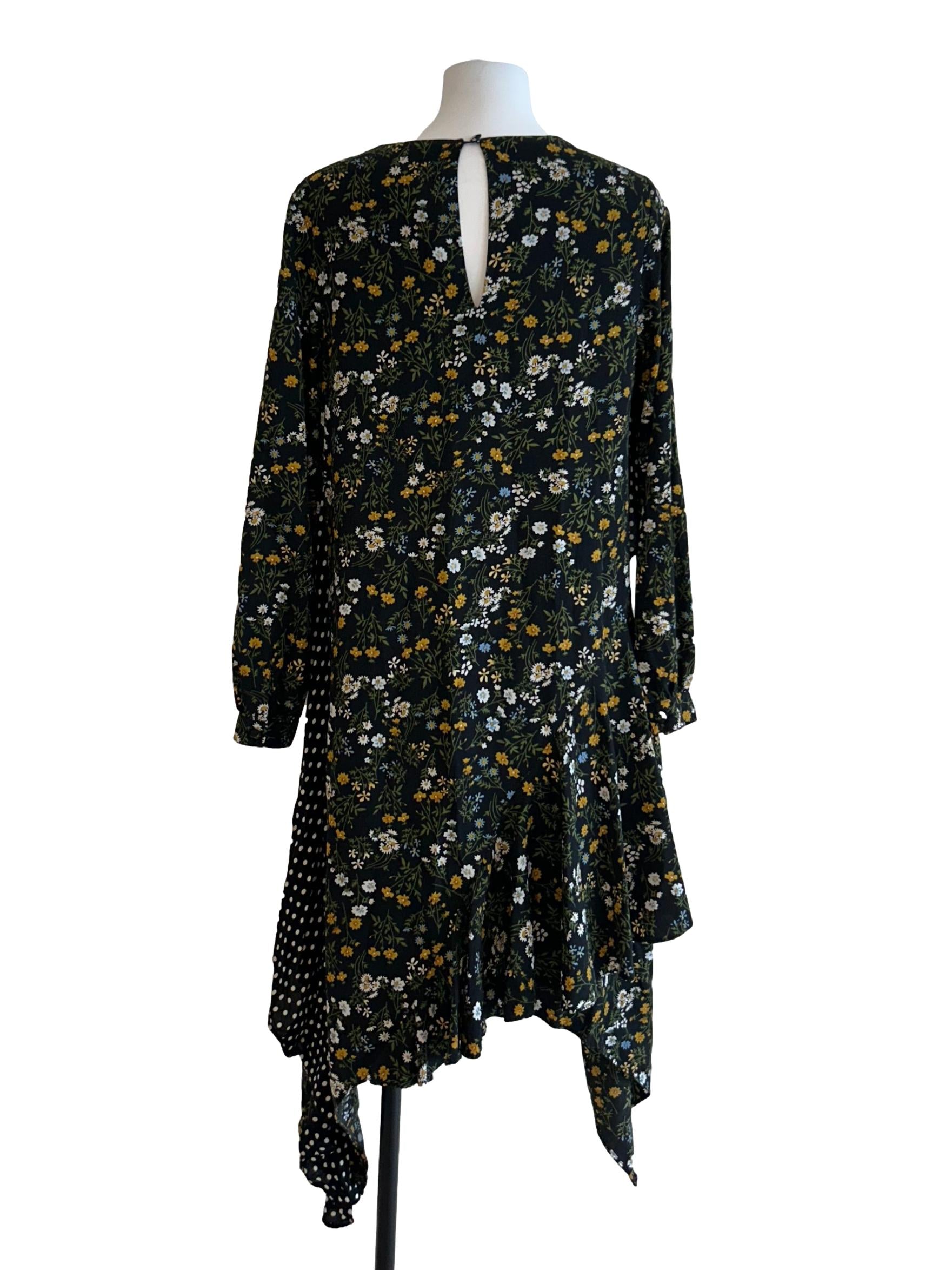 Jet Black Mix Pattern Dress