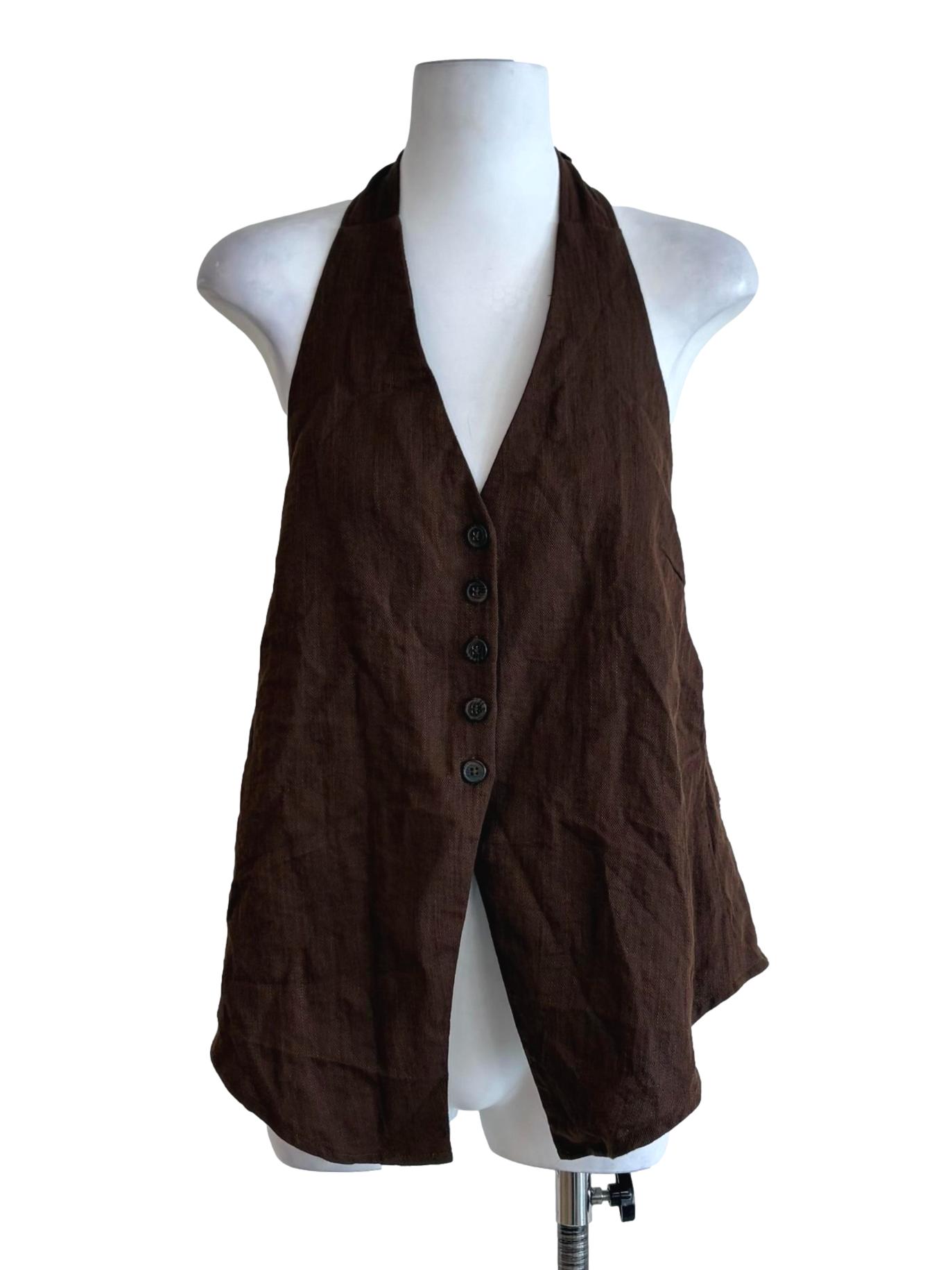 Tawny Brown Halter Strap Top