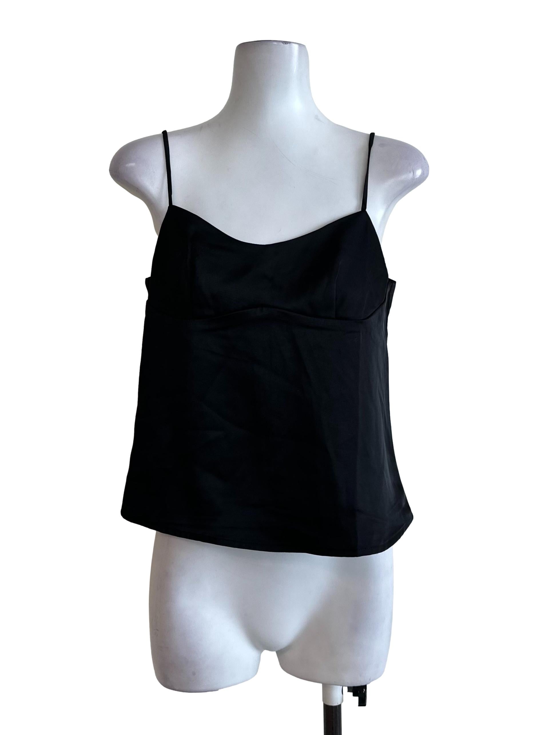 Charcoal Black Spaghetti Strap Casual Top