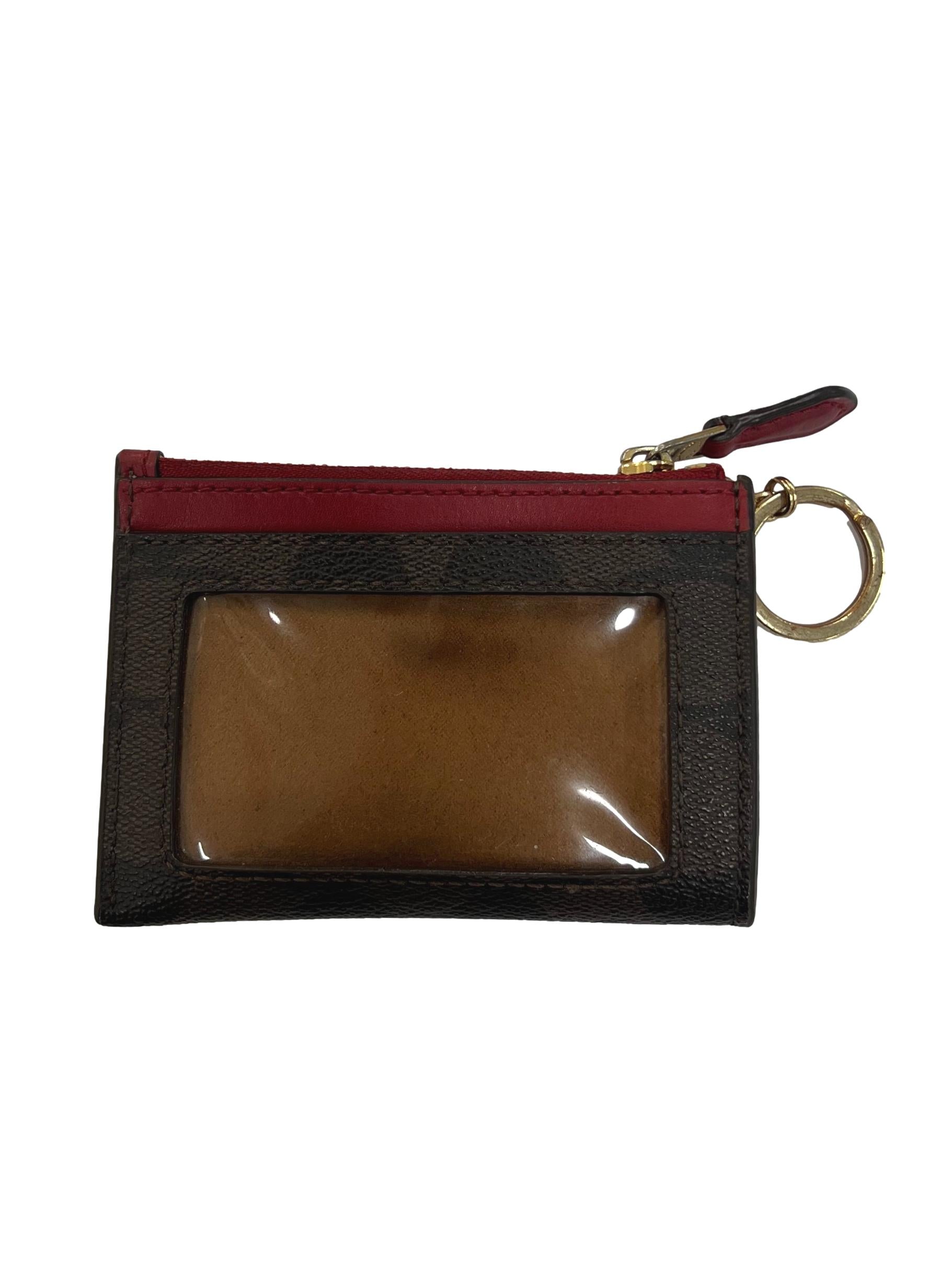 Dark Brown Red Card Holder