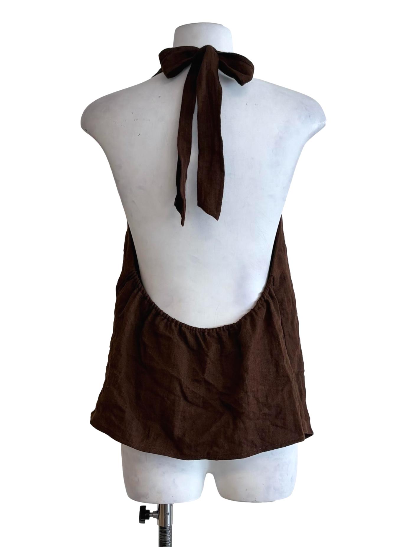 Tawny Brown Halter Strap Top