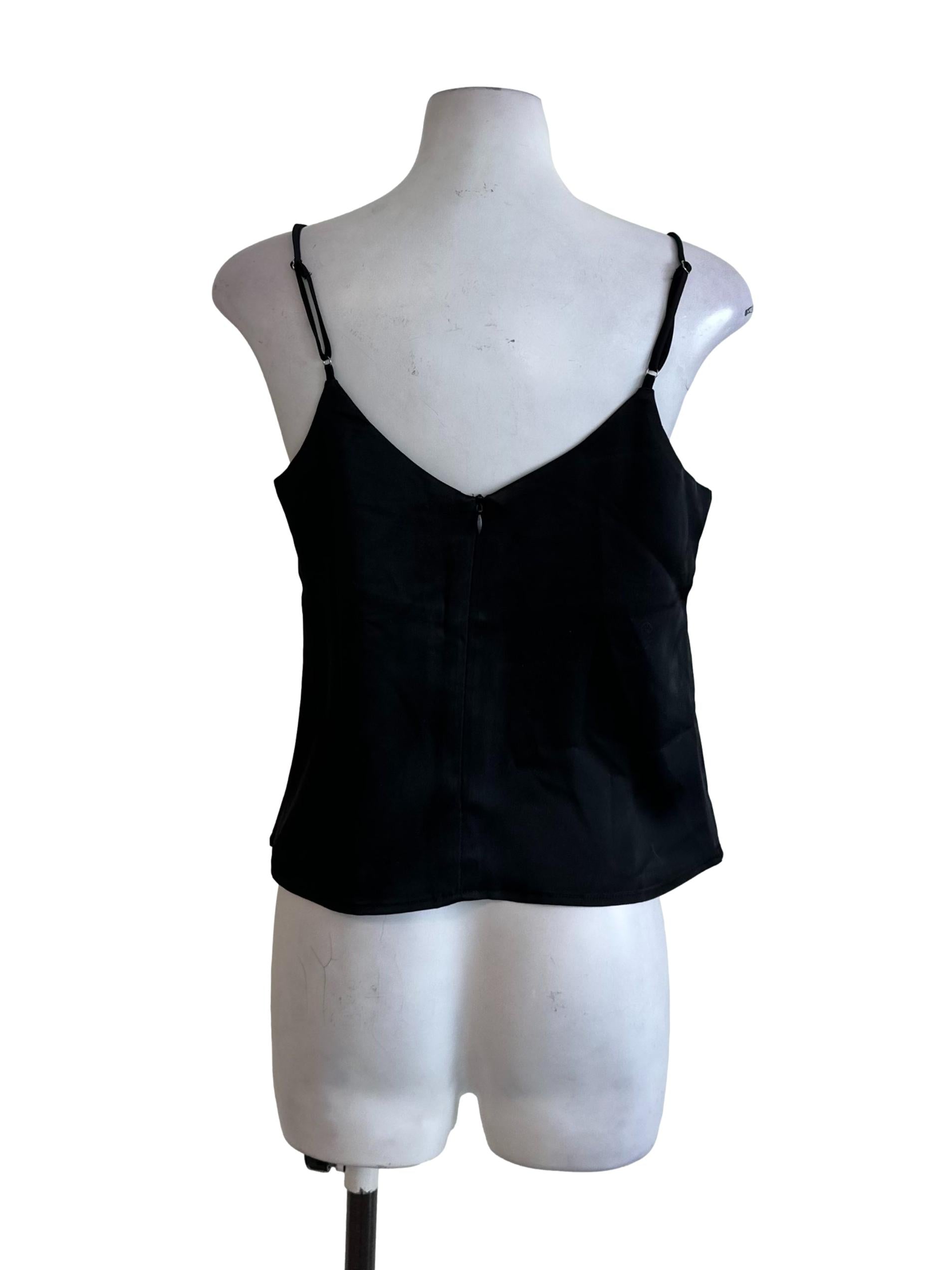 Charcoal Black Spaghetti Strap Casual Top