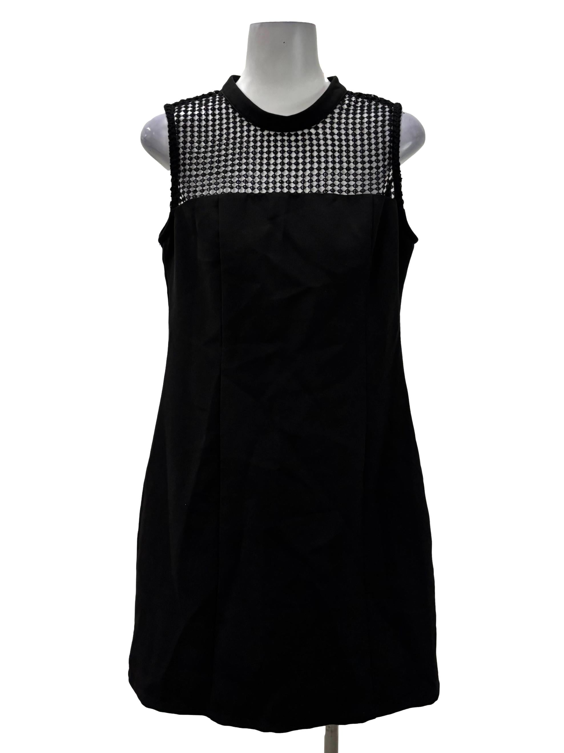 Black High Neck Sleeveless Mini Sheath Dress