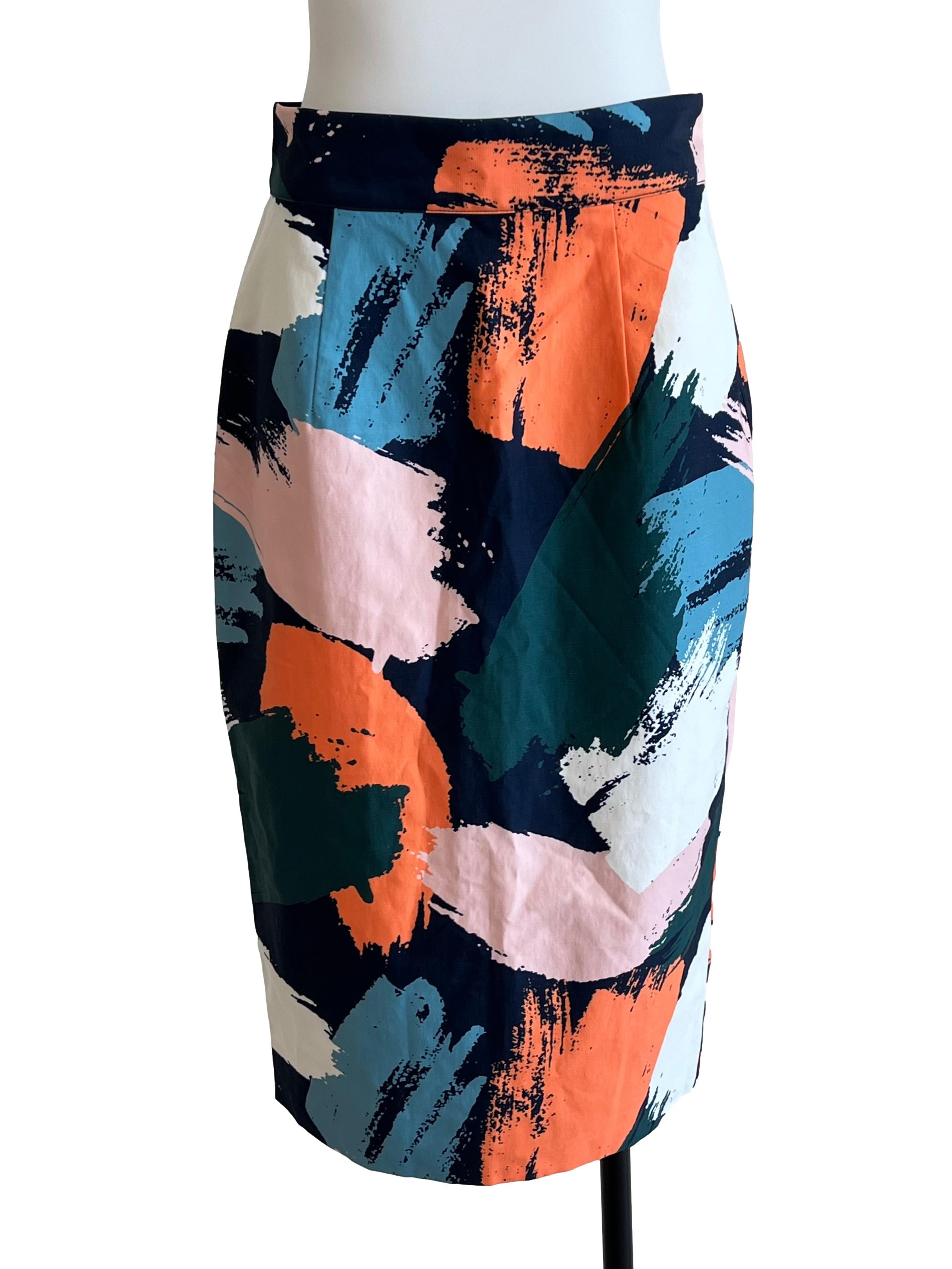 Blue Paint Streak Skirt