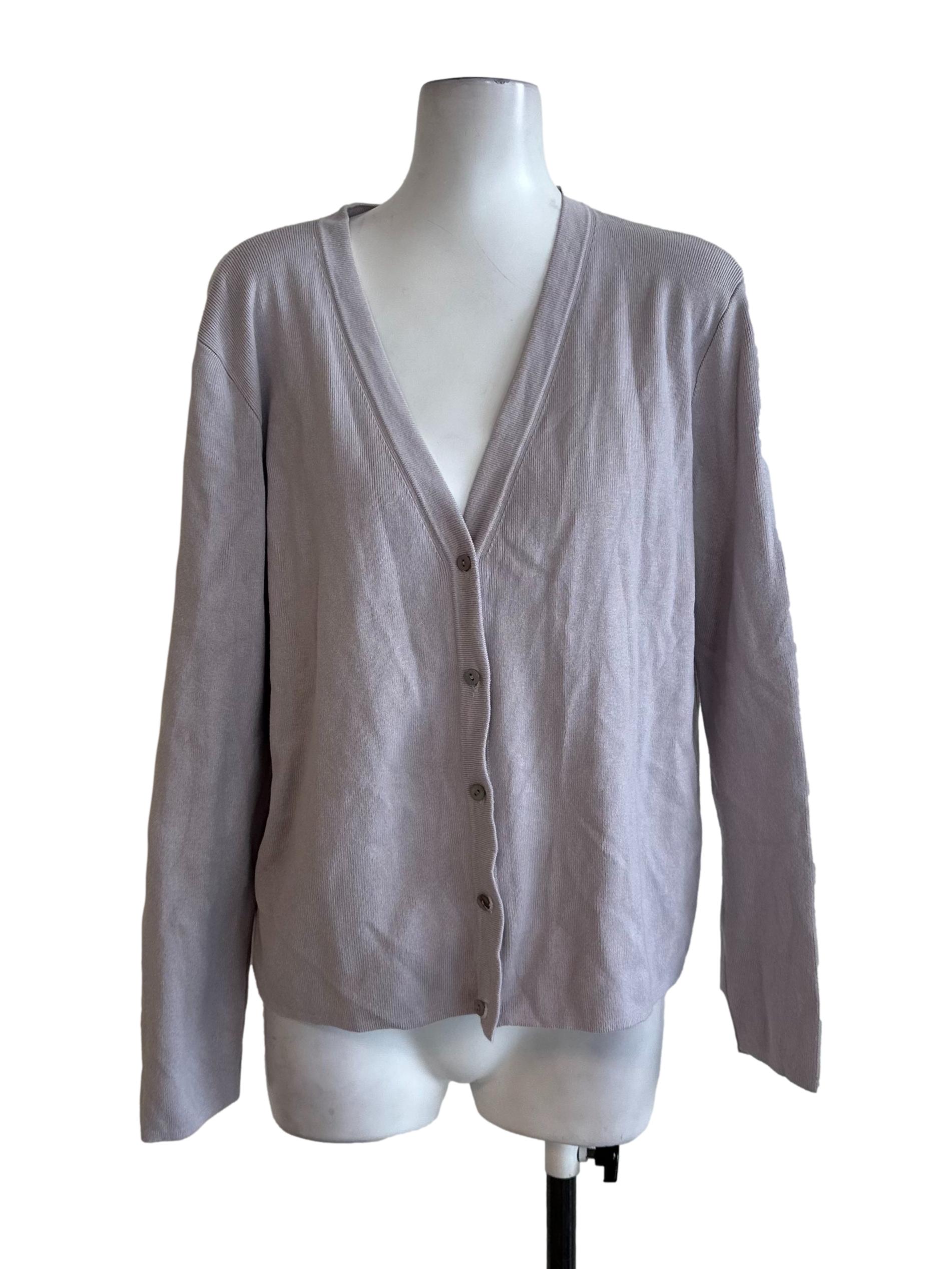 Ash Purple V Neck Button Cardigan