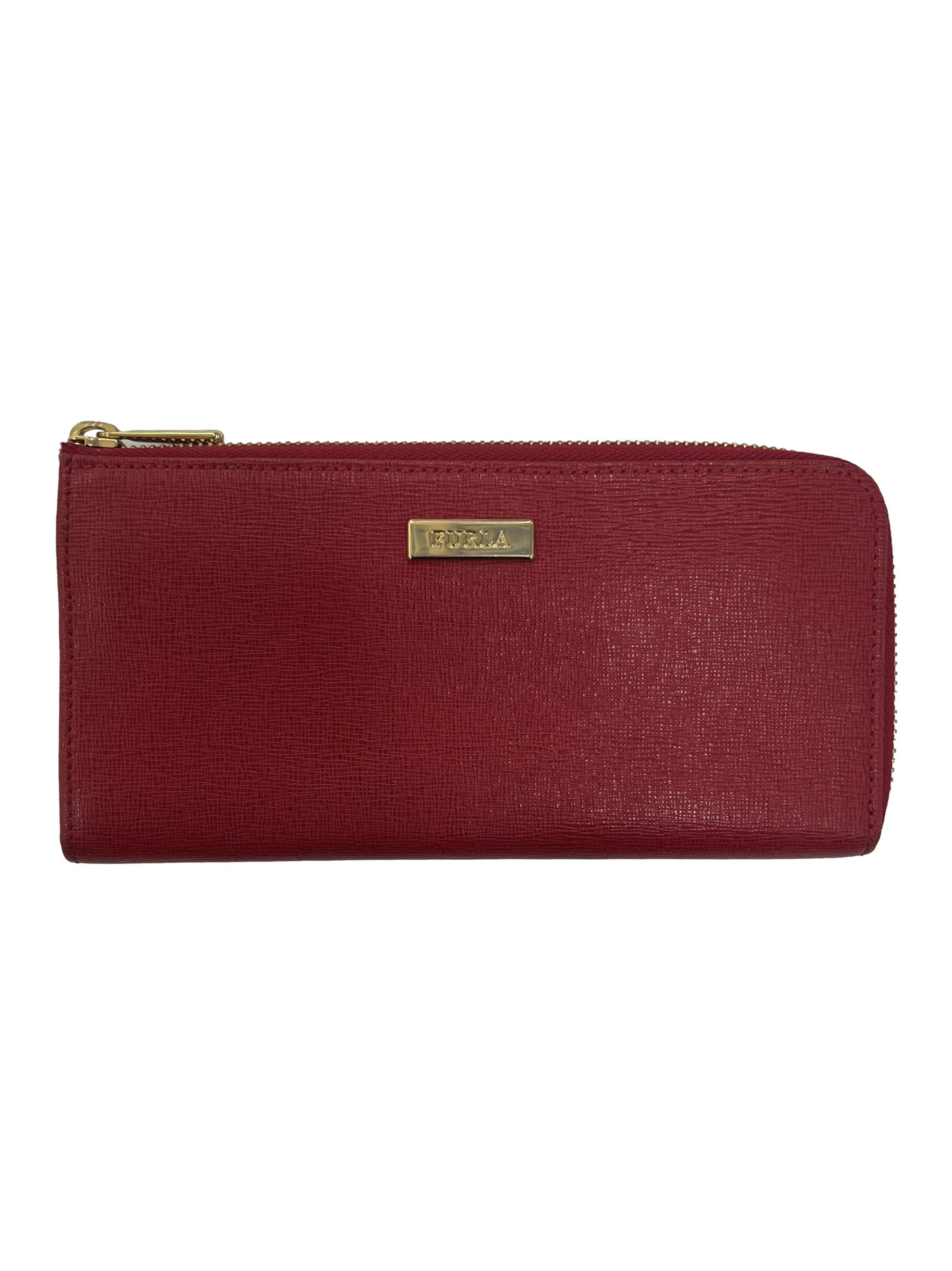Currant Red Textured Long Wallet
