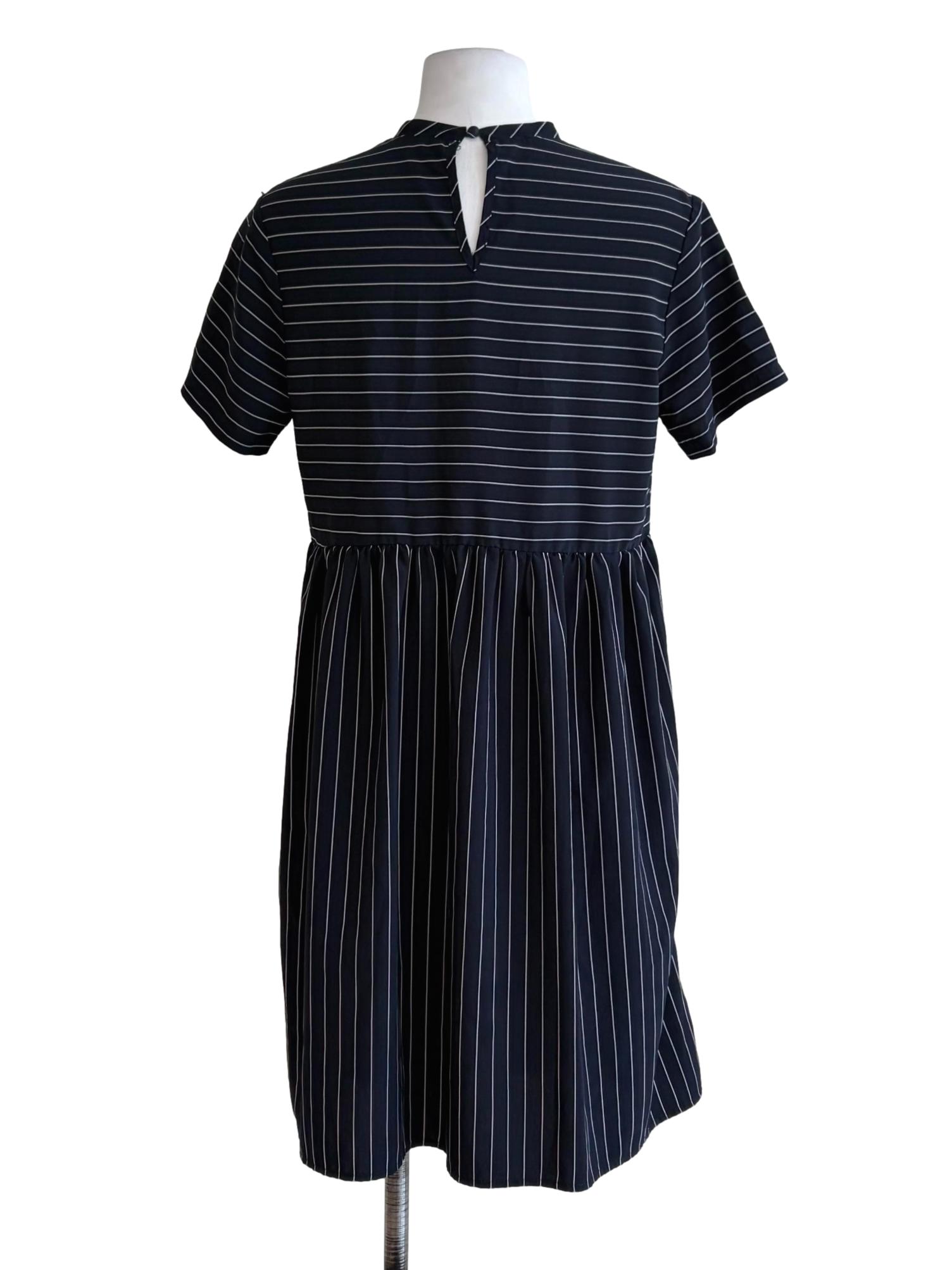 Berry Blue Stripes Shirt Dress