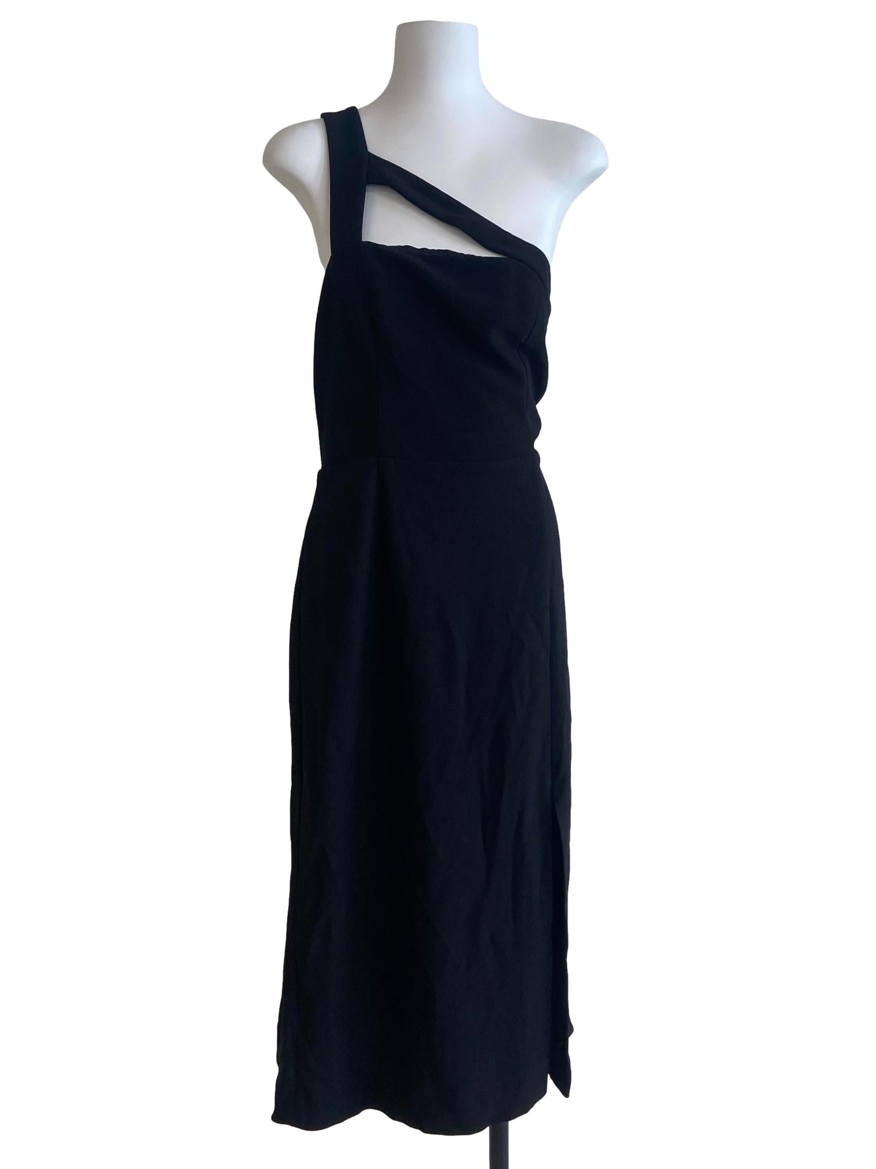 Black Sleeveless Asymmetric Shift Dress
