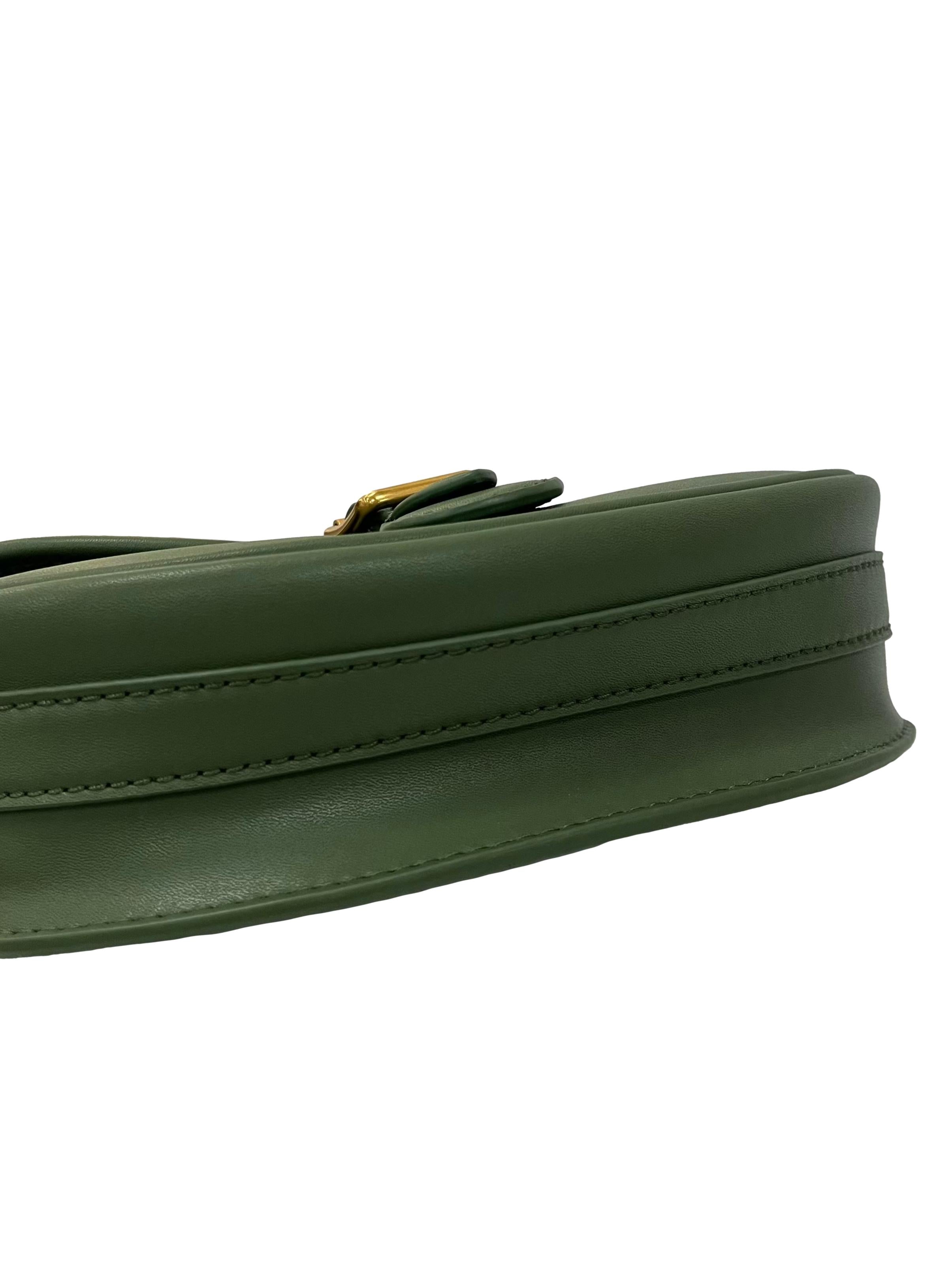 Green Leather Flora Belted Saddle Bag CSN