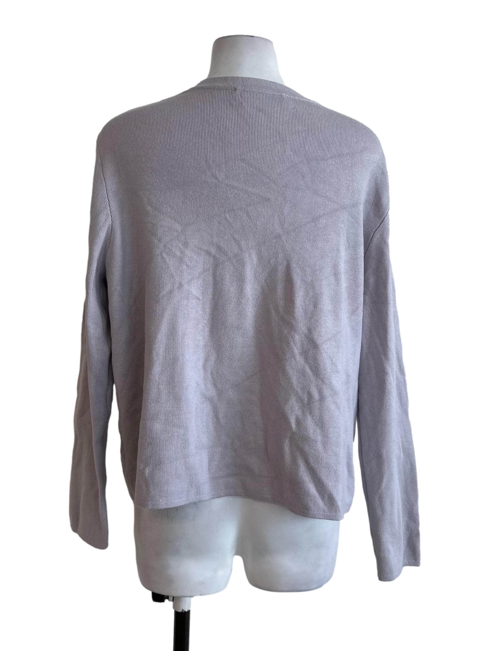 Ash Purple V Neck Button Cardigan