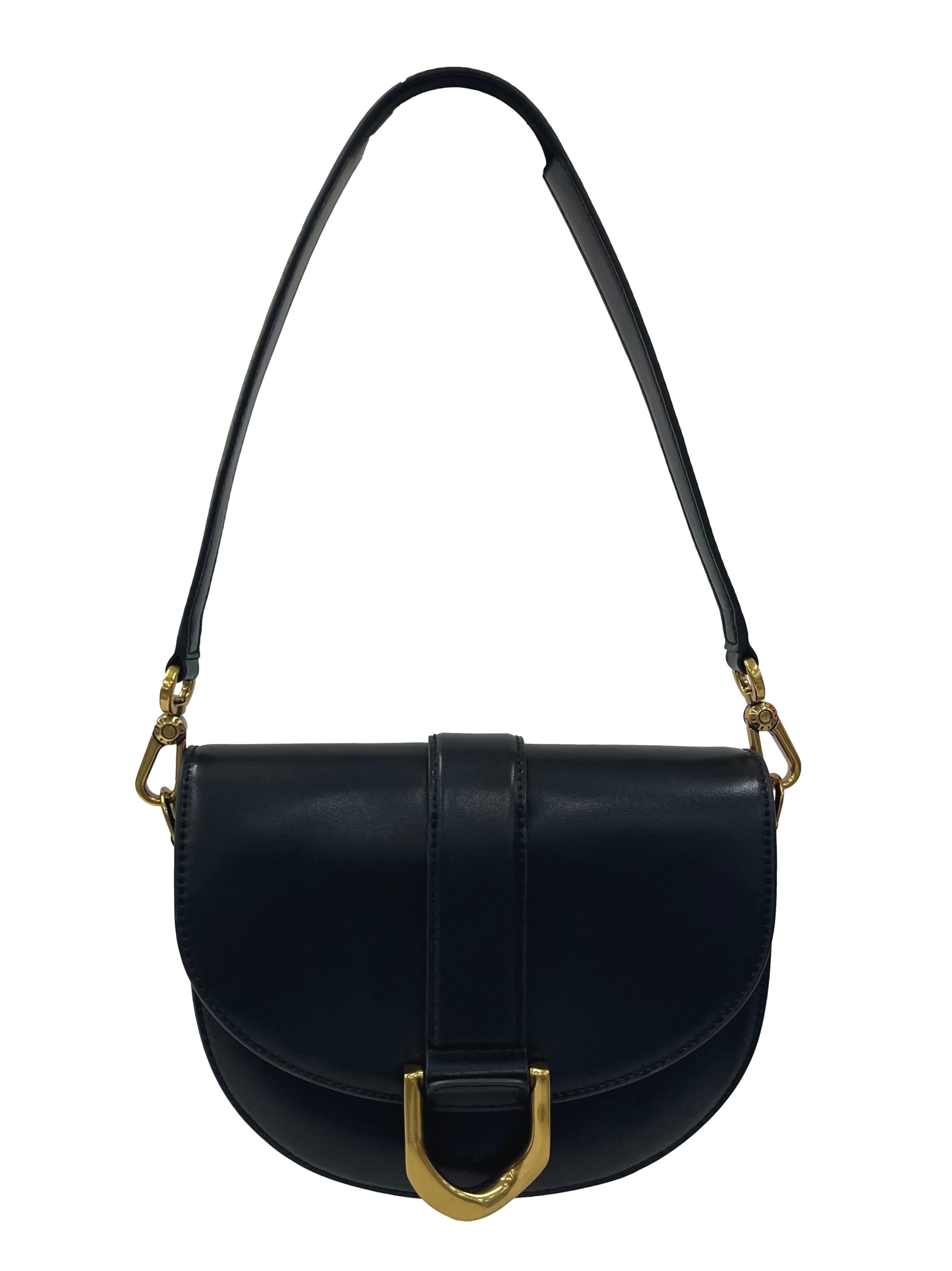 Black Leather Gabine Saddle Bag CSN