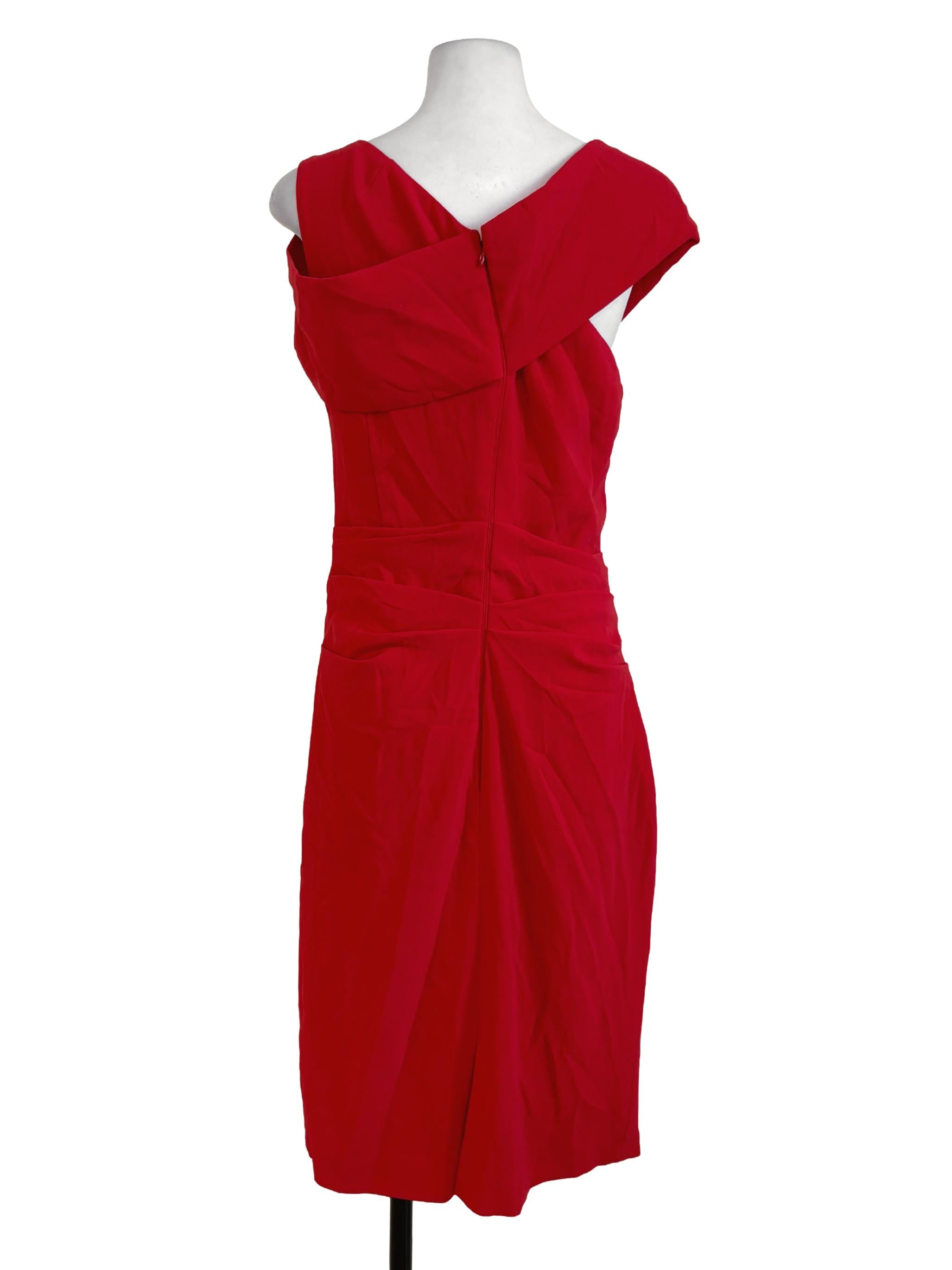 Rose Red Drapped Dress