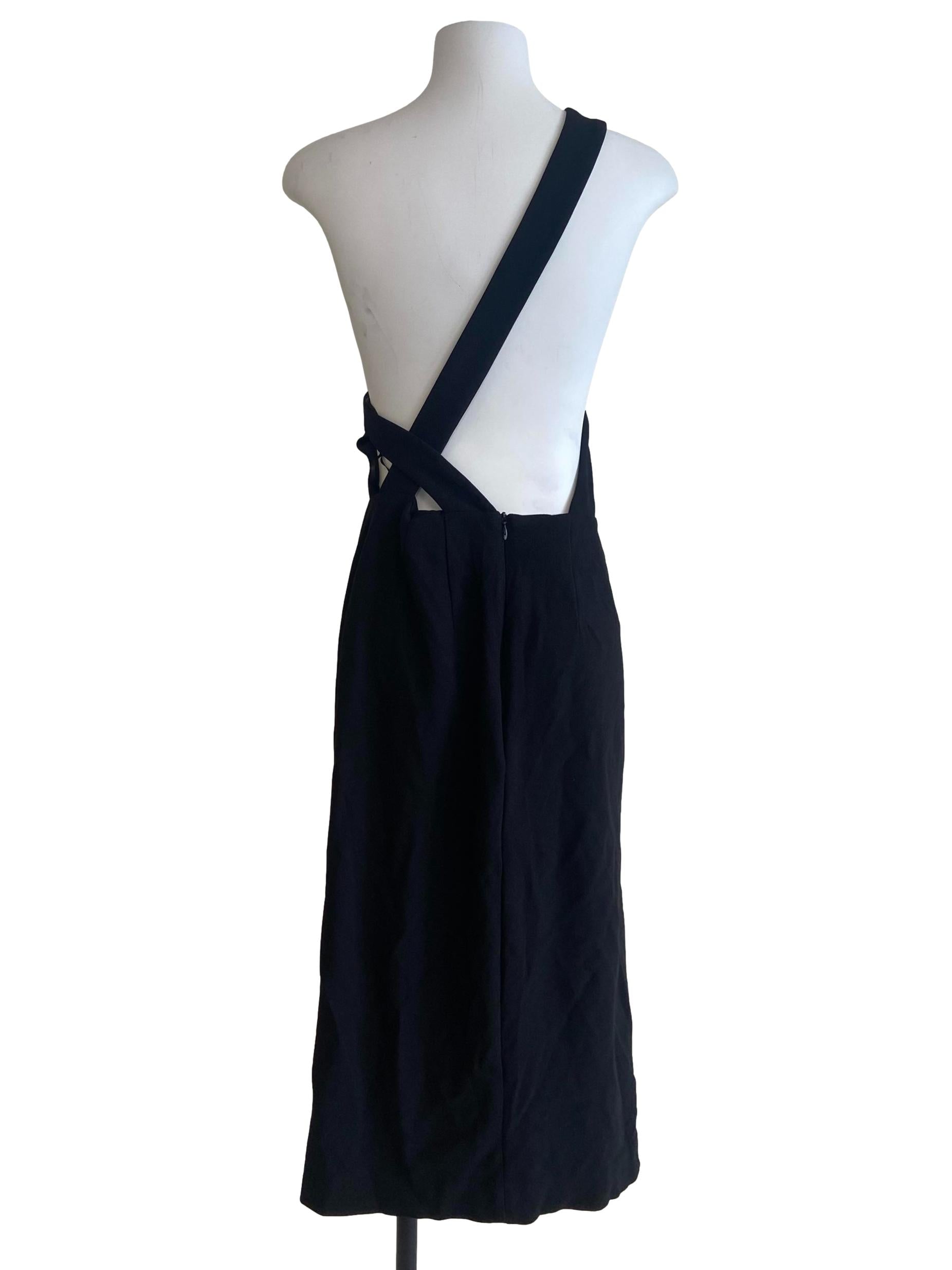 Black Sleeveless Asymmetric Shift Dress