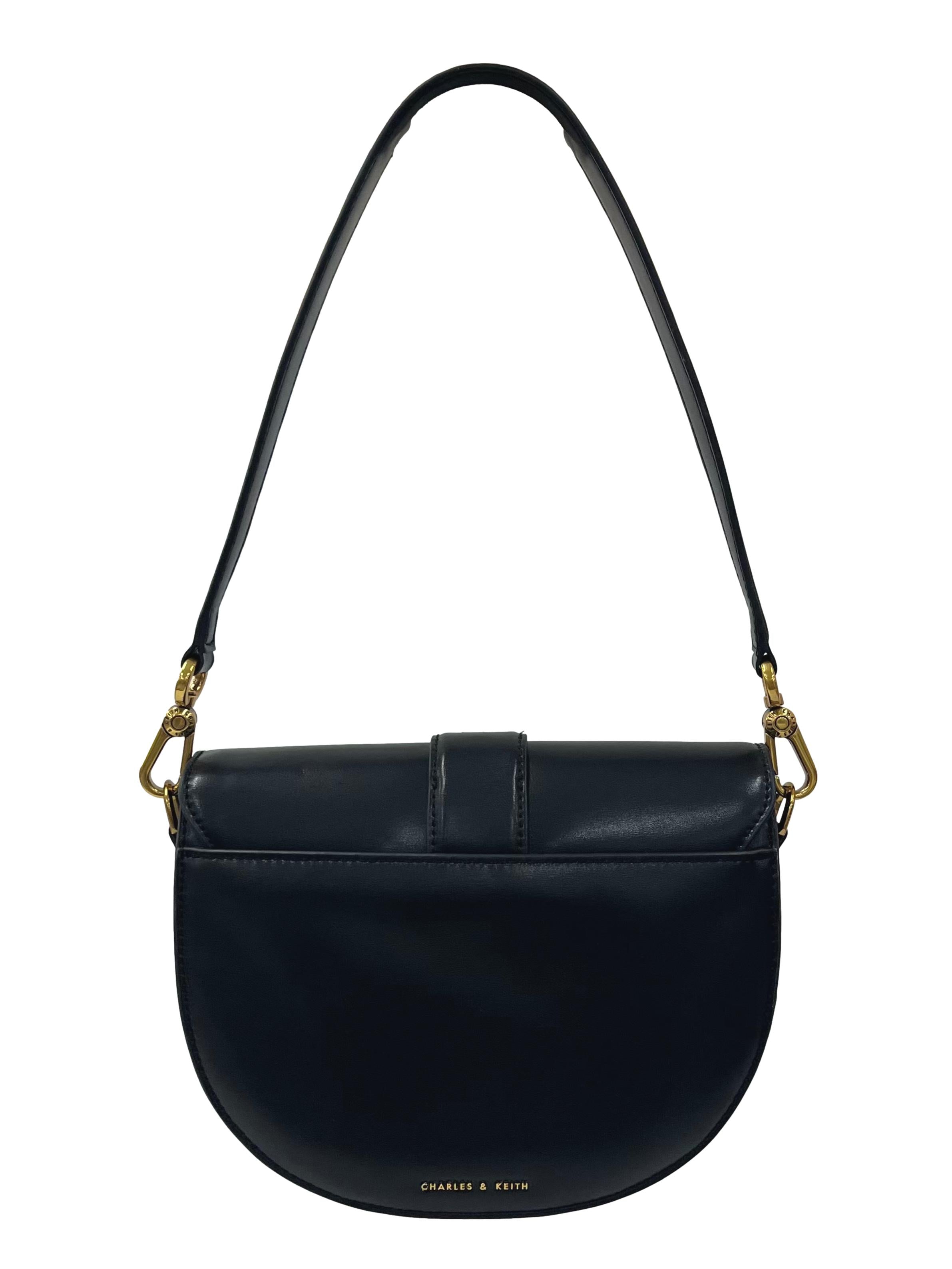 Black Leather Gabine Saddle Bag CSN
