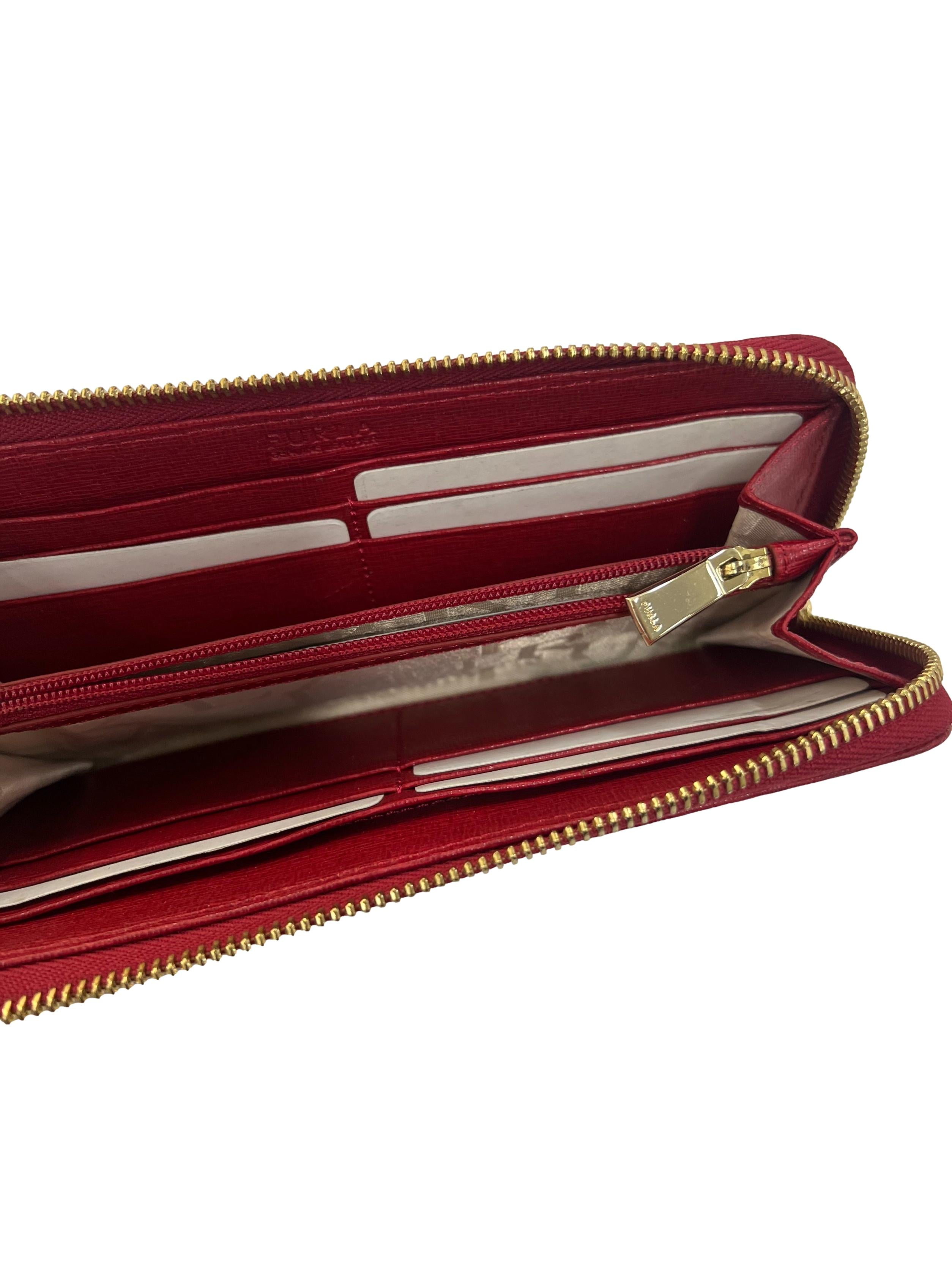 Currant Red Textured Long Wallet